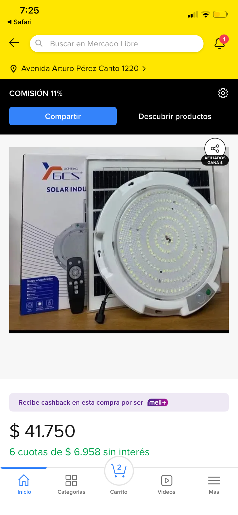 Luz LED solar industrial con control remoto - miniatura 1