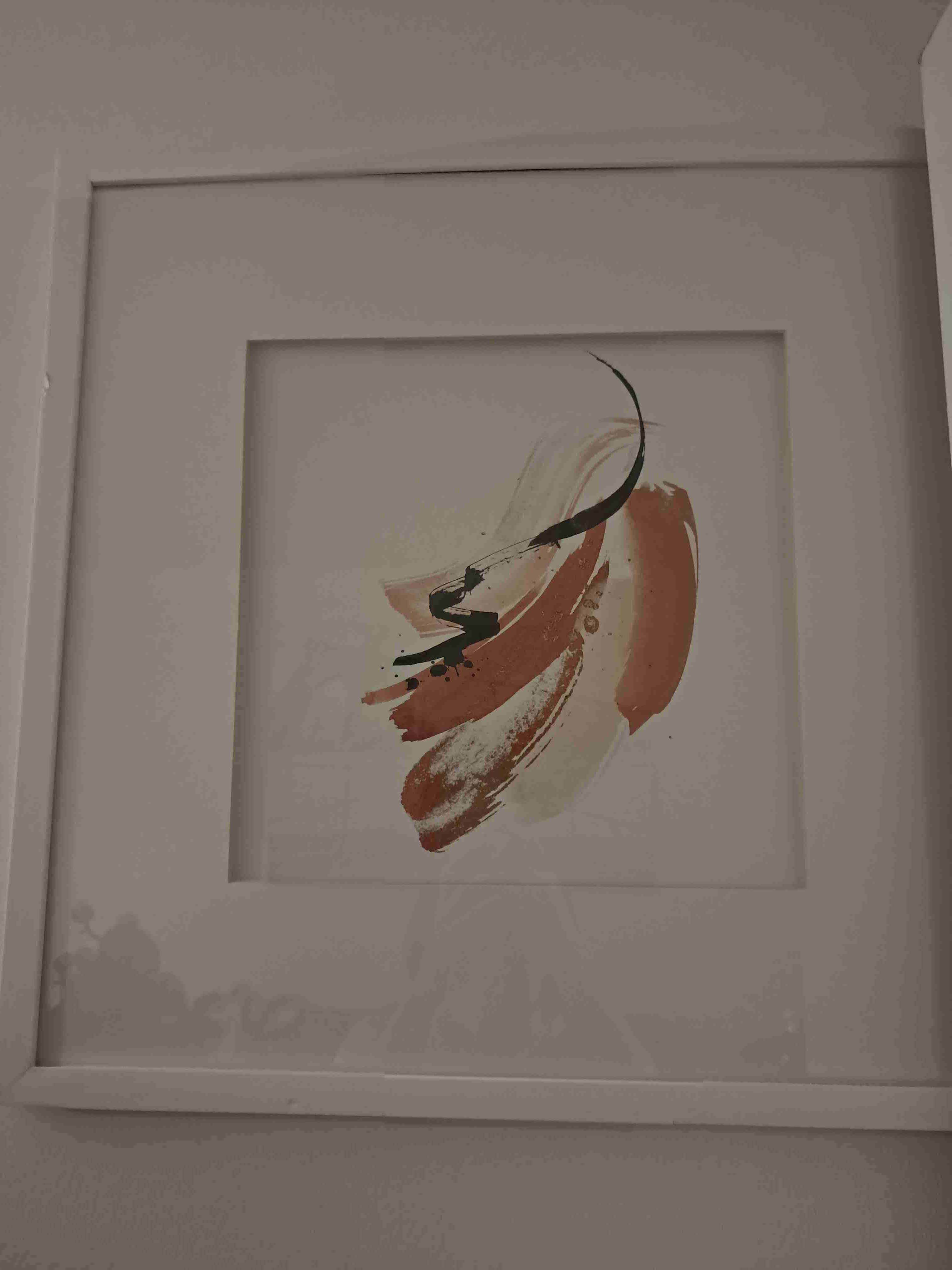 2 Cuadros abstractos con marco blanco - miniatura 1