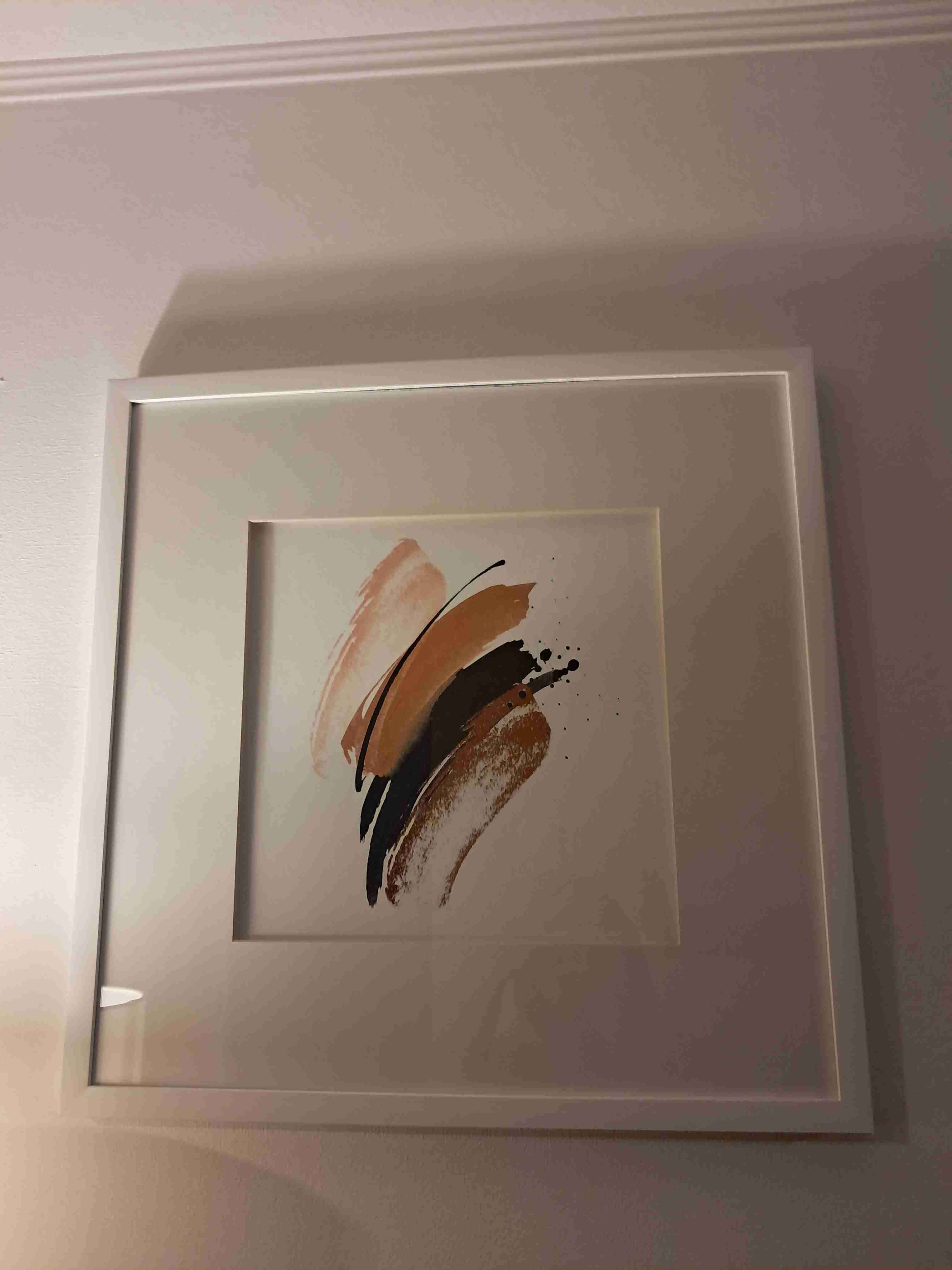 2 Cuadros abstractos con marco blanco - miniatura 2