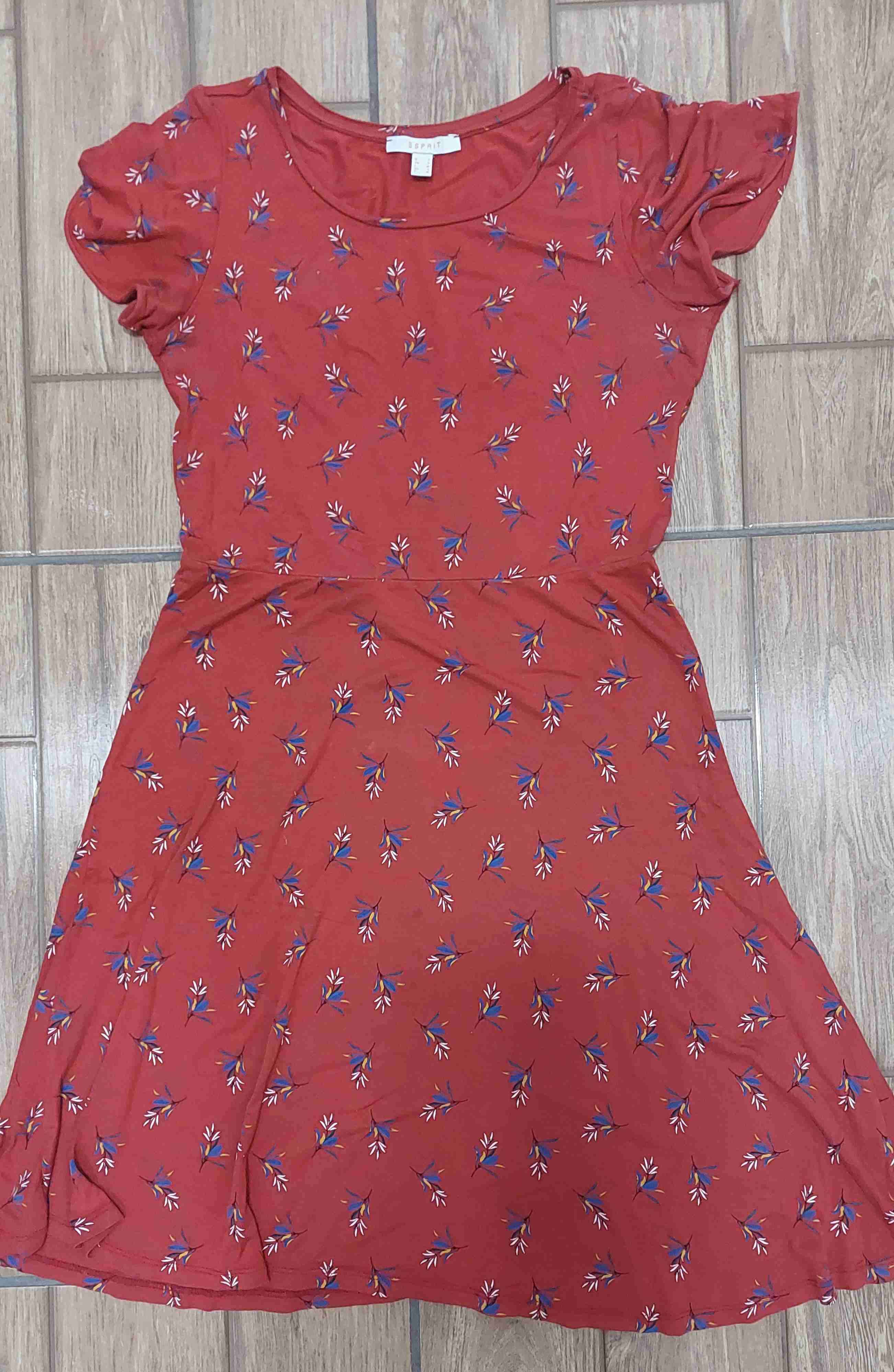 Vestido floral rojo estampado - miniatura 1
