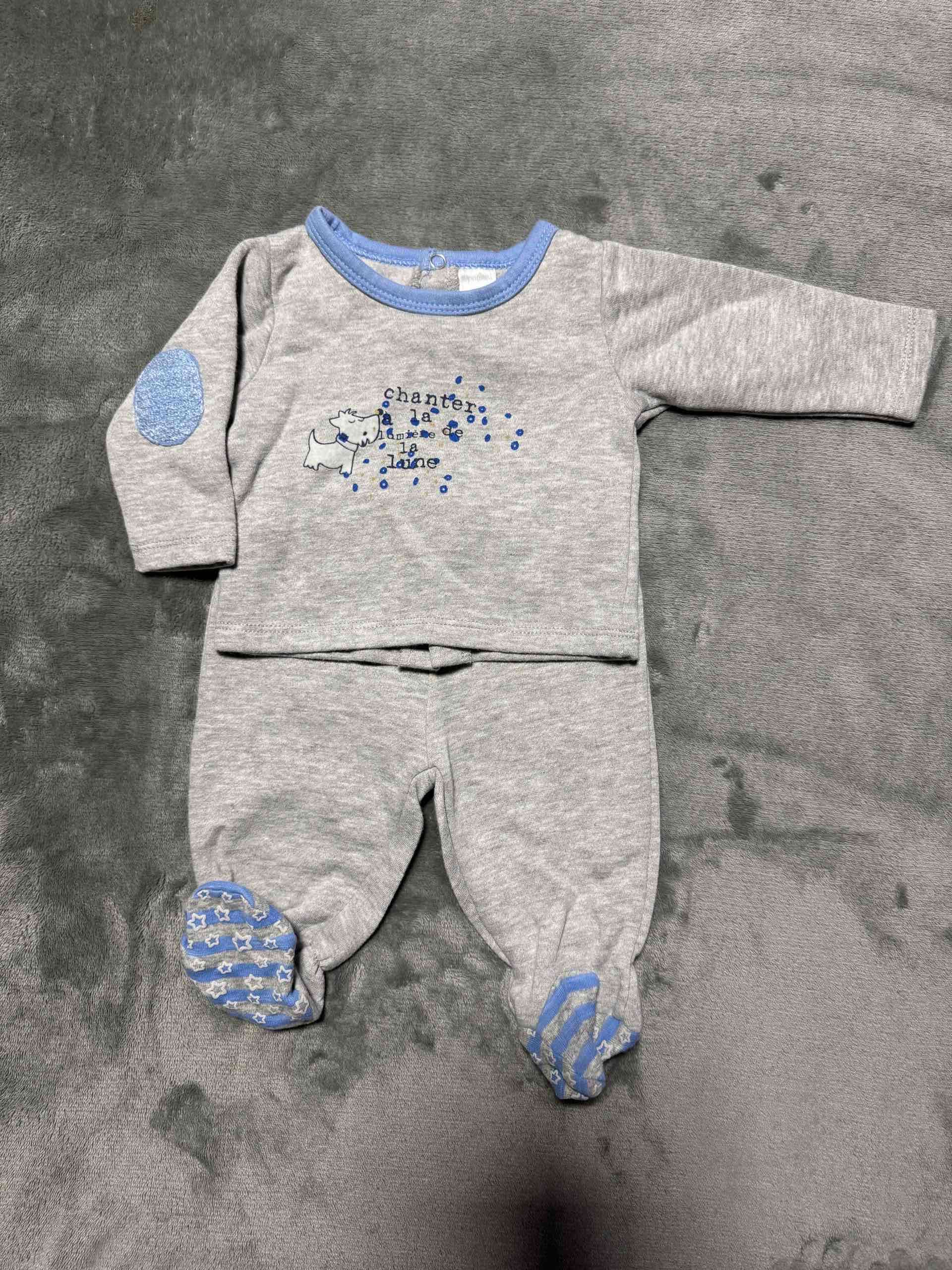 Pijama gris de bebé - miniatura 1