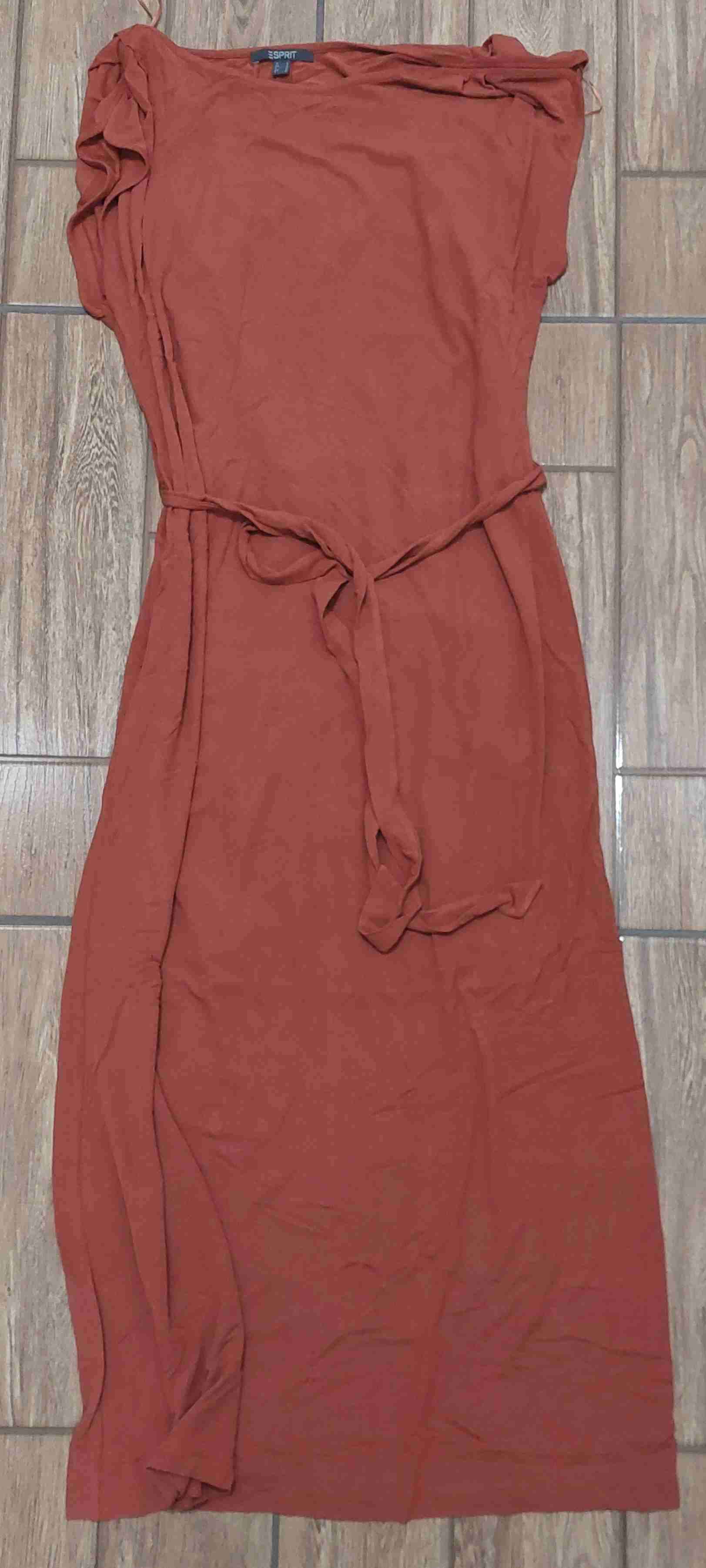 Vestido terracota con cinturón - miniatura 1