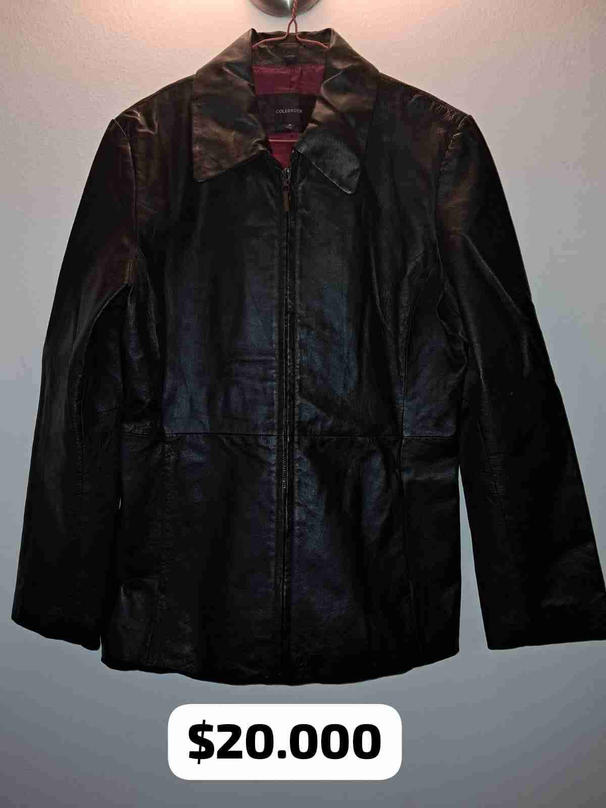 Chaqueta de cuero marrón - miniatura 2