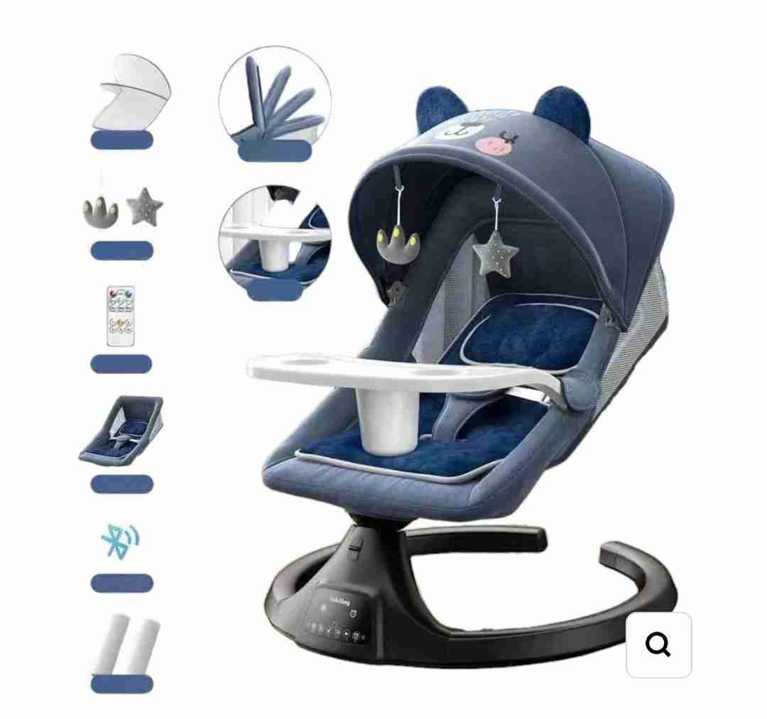 Silla mecedora para bebés azul - miniatura 5