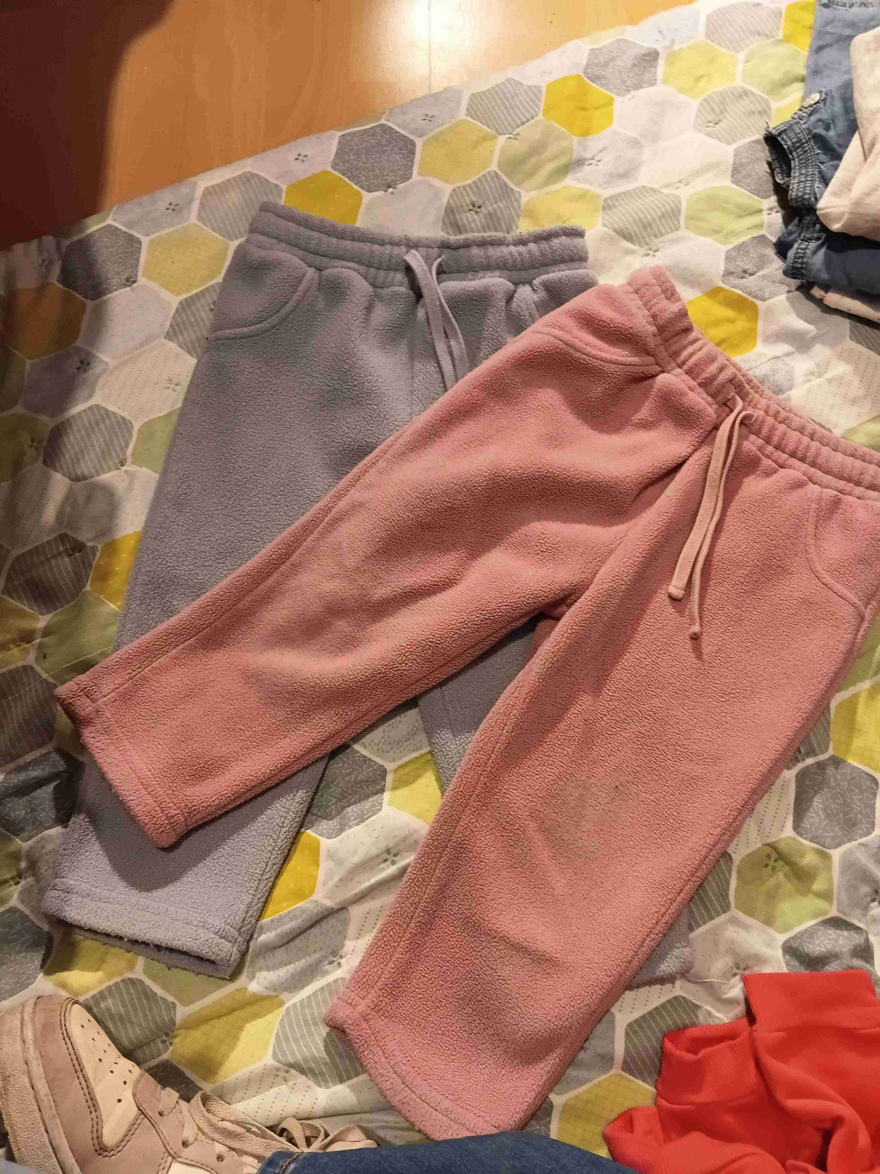 Pantalones de polar rosado y gris - miniatura 1