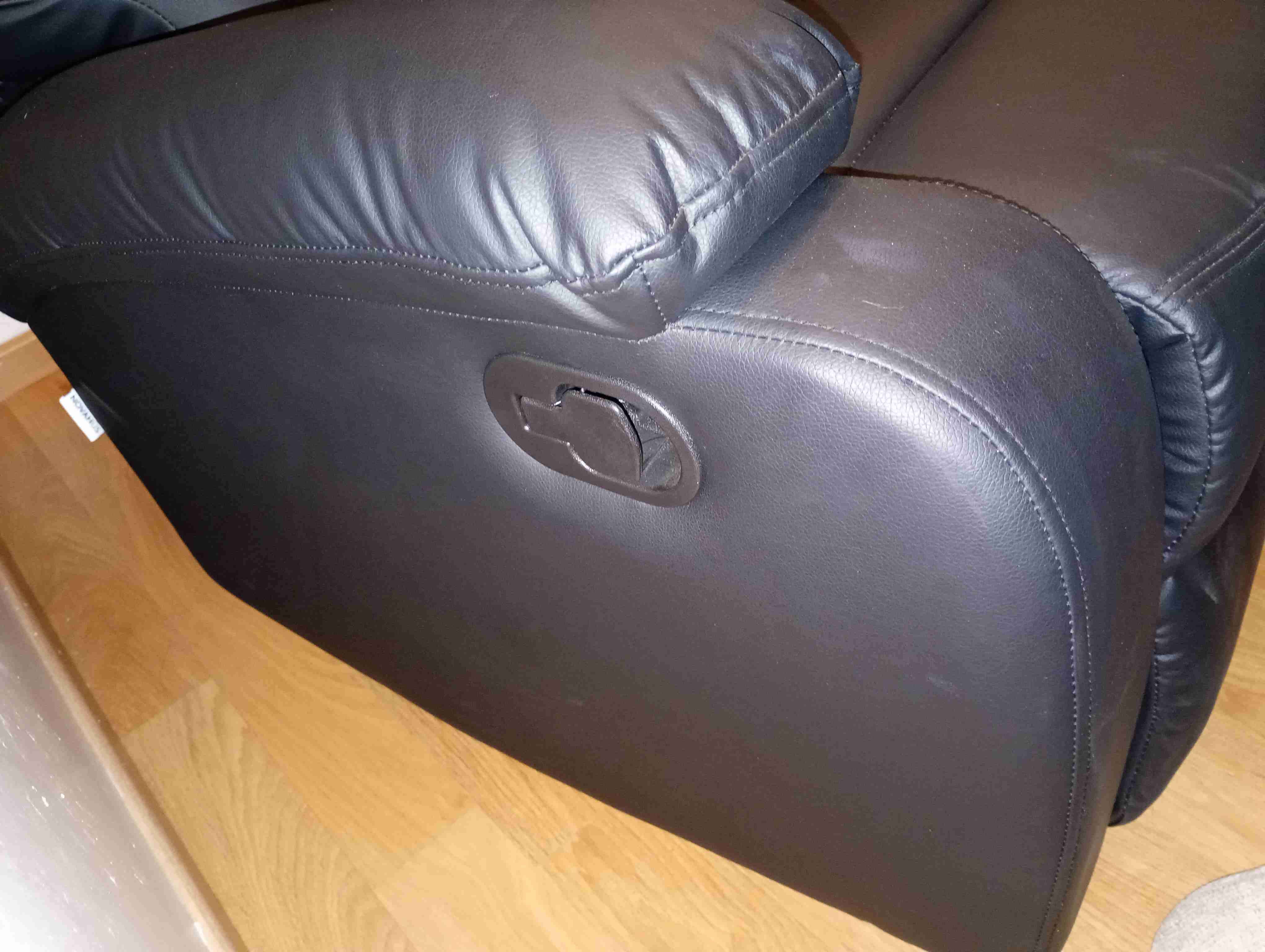 Berger reclinable negro de ecocuero. - miniatura 4