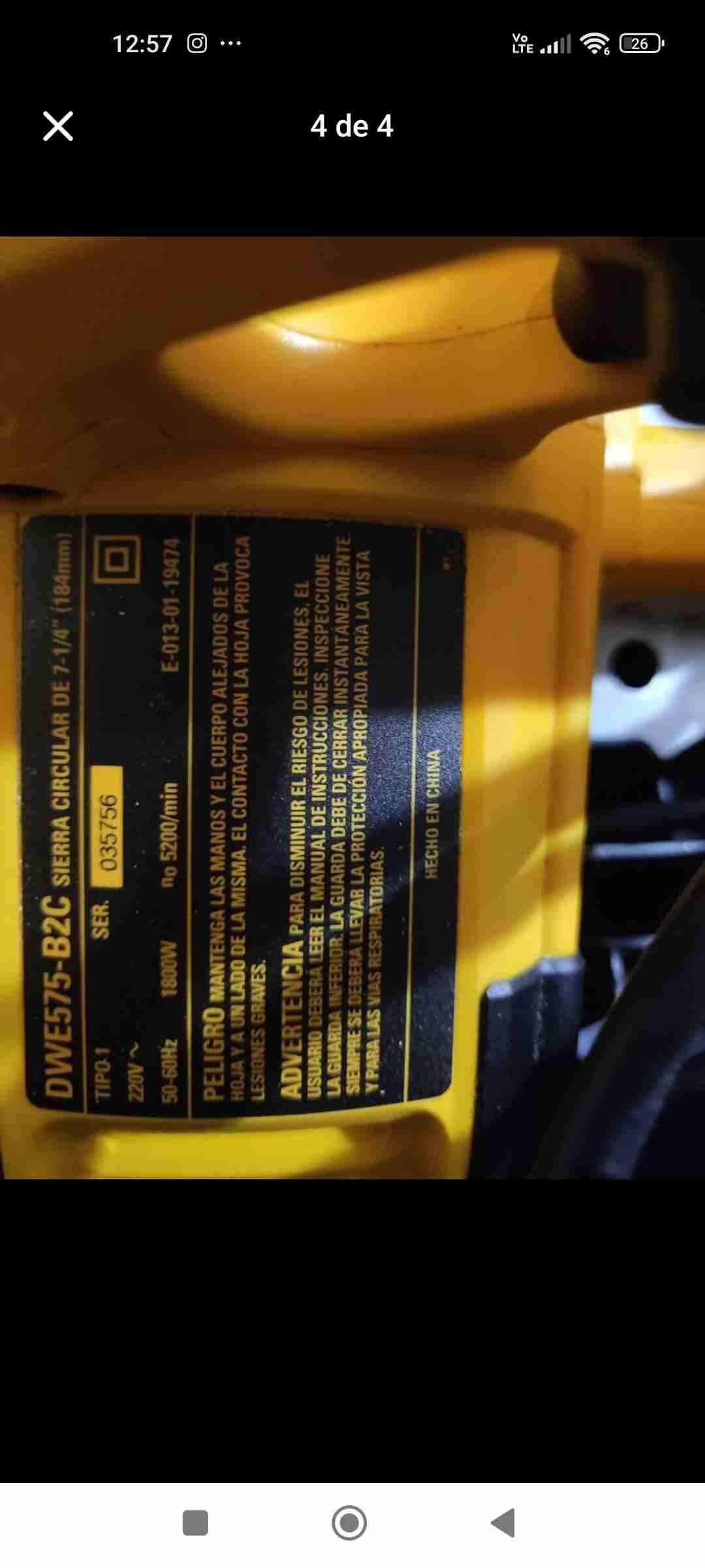 Sierra circular 7-1/4 1800W Dewalt DWE575K - miniatura 4