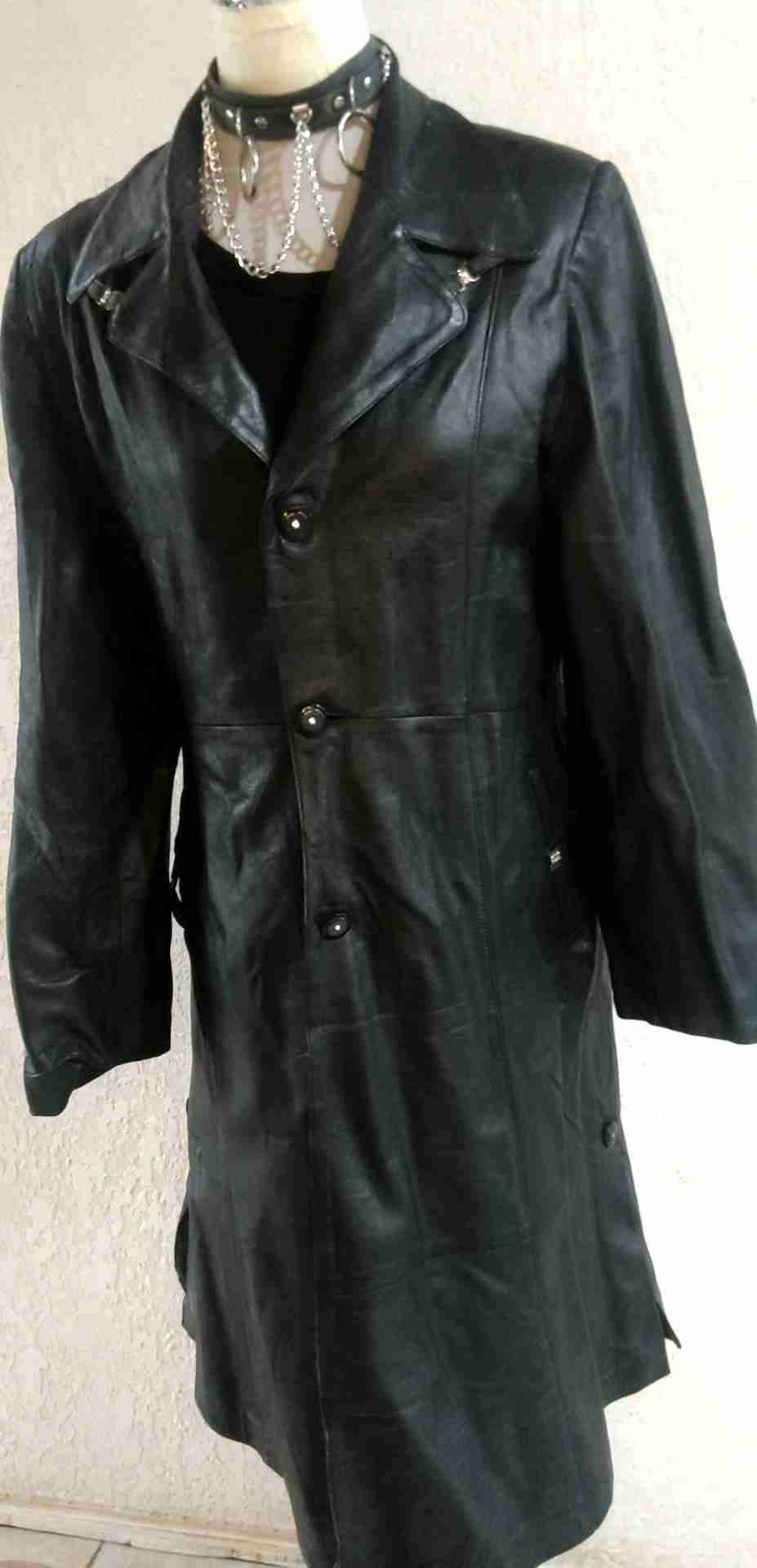 Abrigo largo negro elegante - miniatura 2