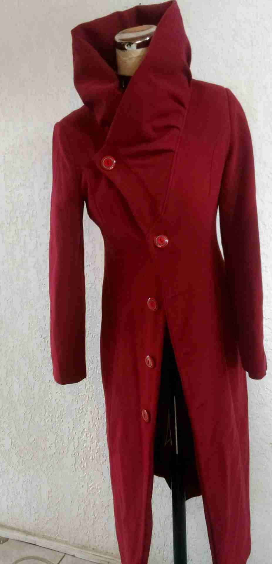 Abrigo largo negro elegante - miniatura 4