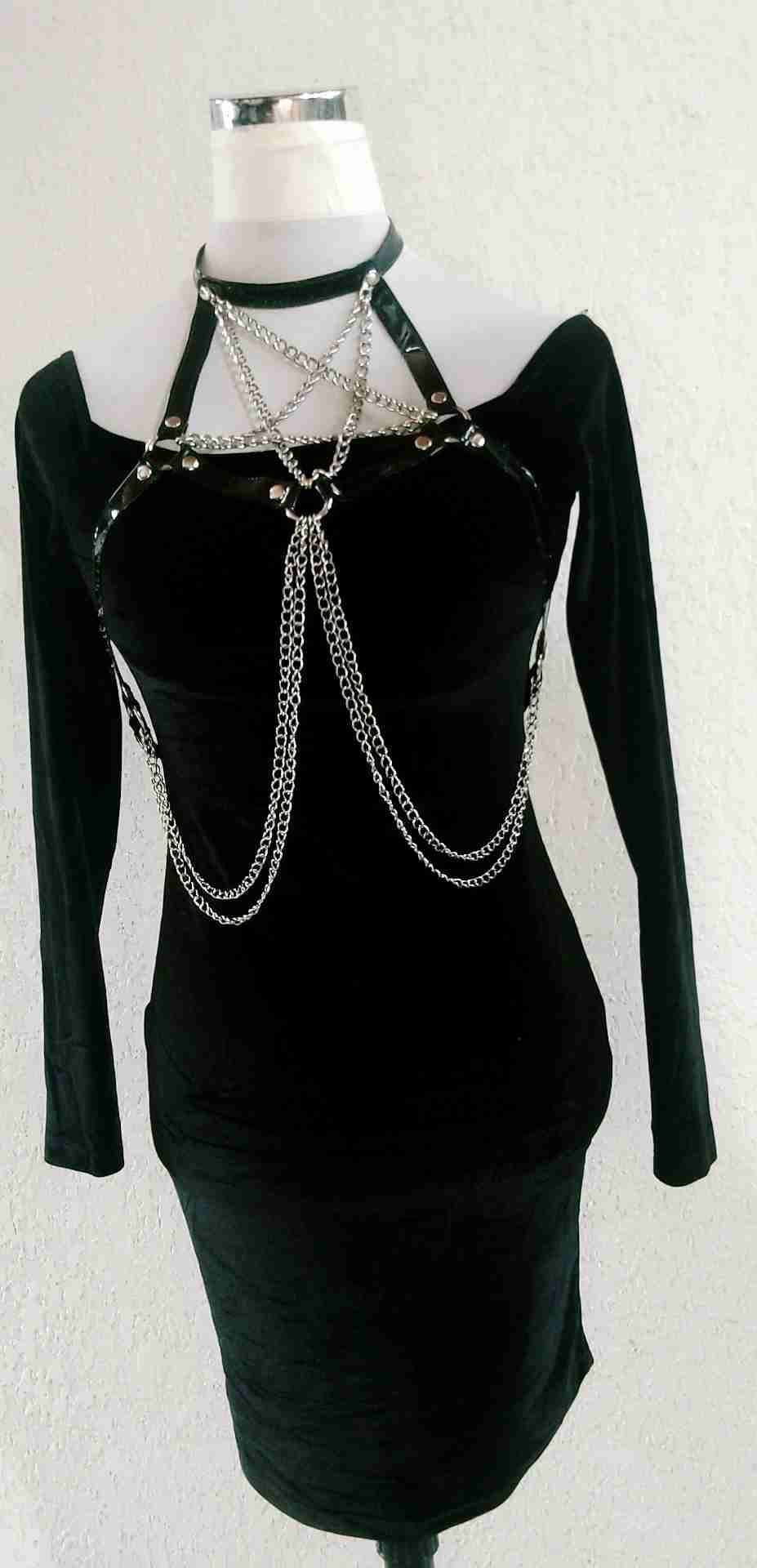 Abrigo largo negro elegante - miniatura 6