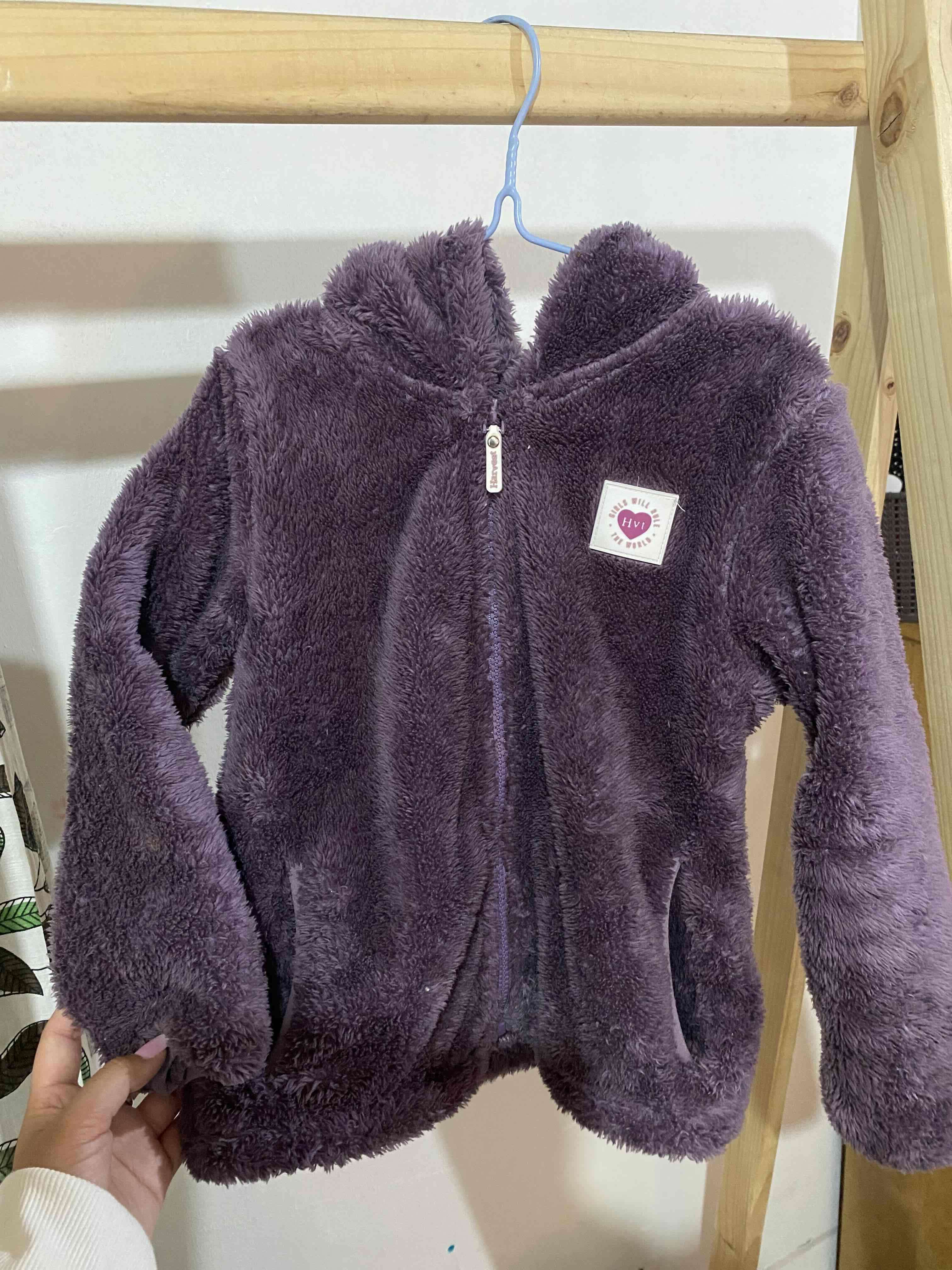 Chaqueta polar morada para niña - miniatura 1