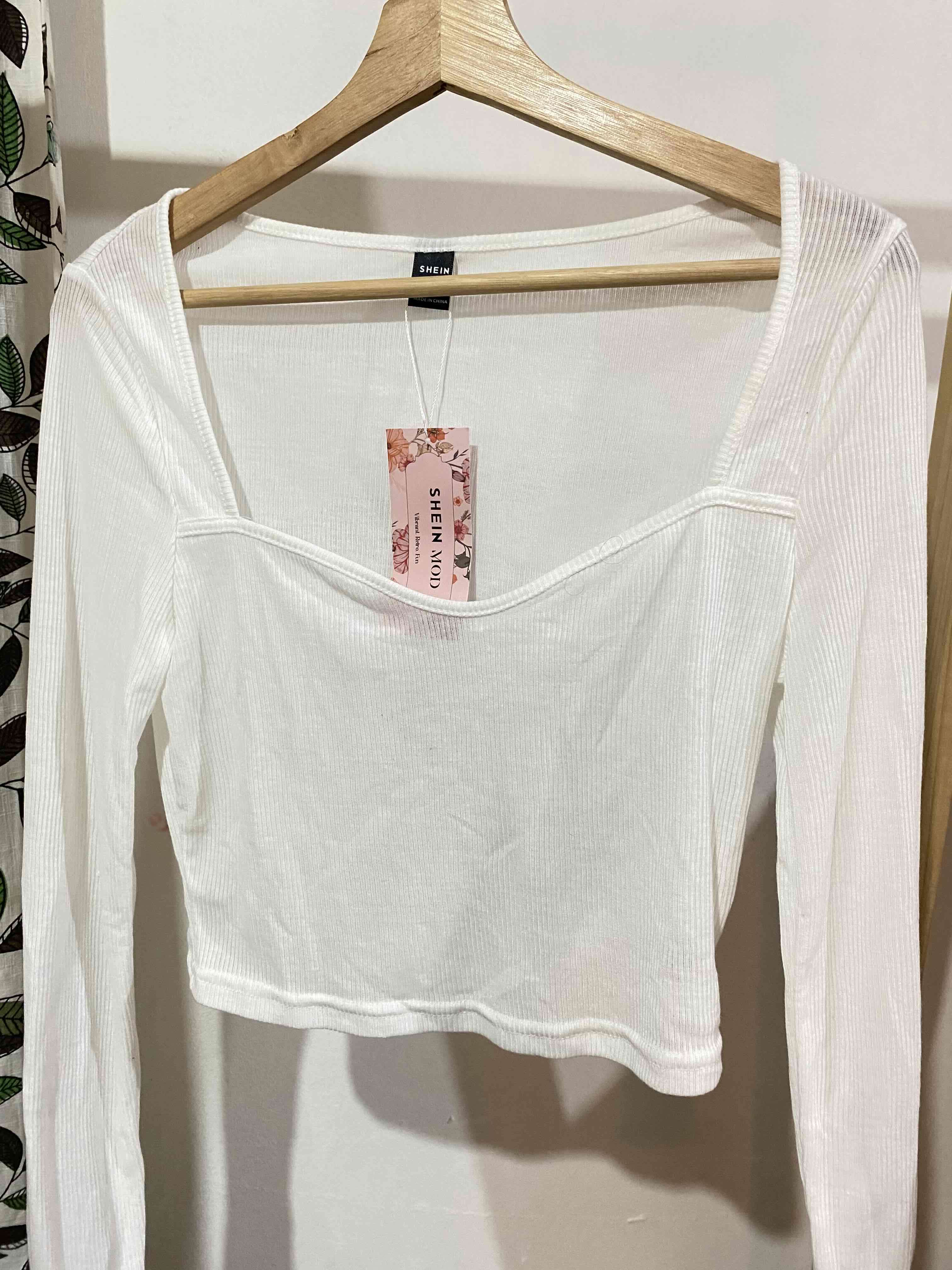 Polera blanca de manga larga - miniatura 2