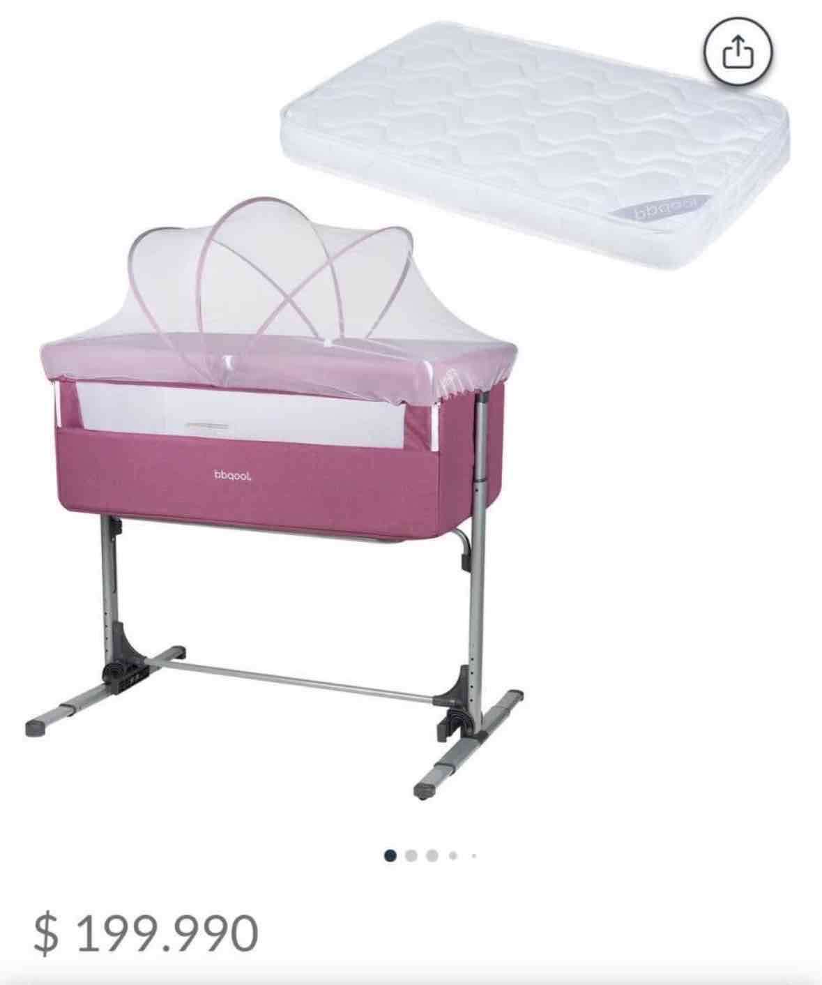 Cuna colecho color burdeos - miniatura 5