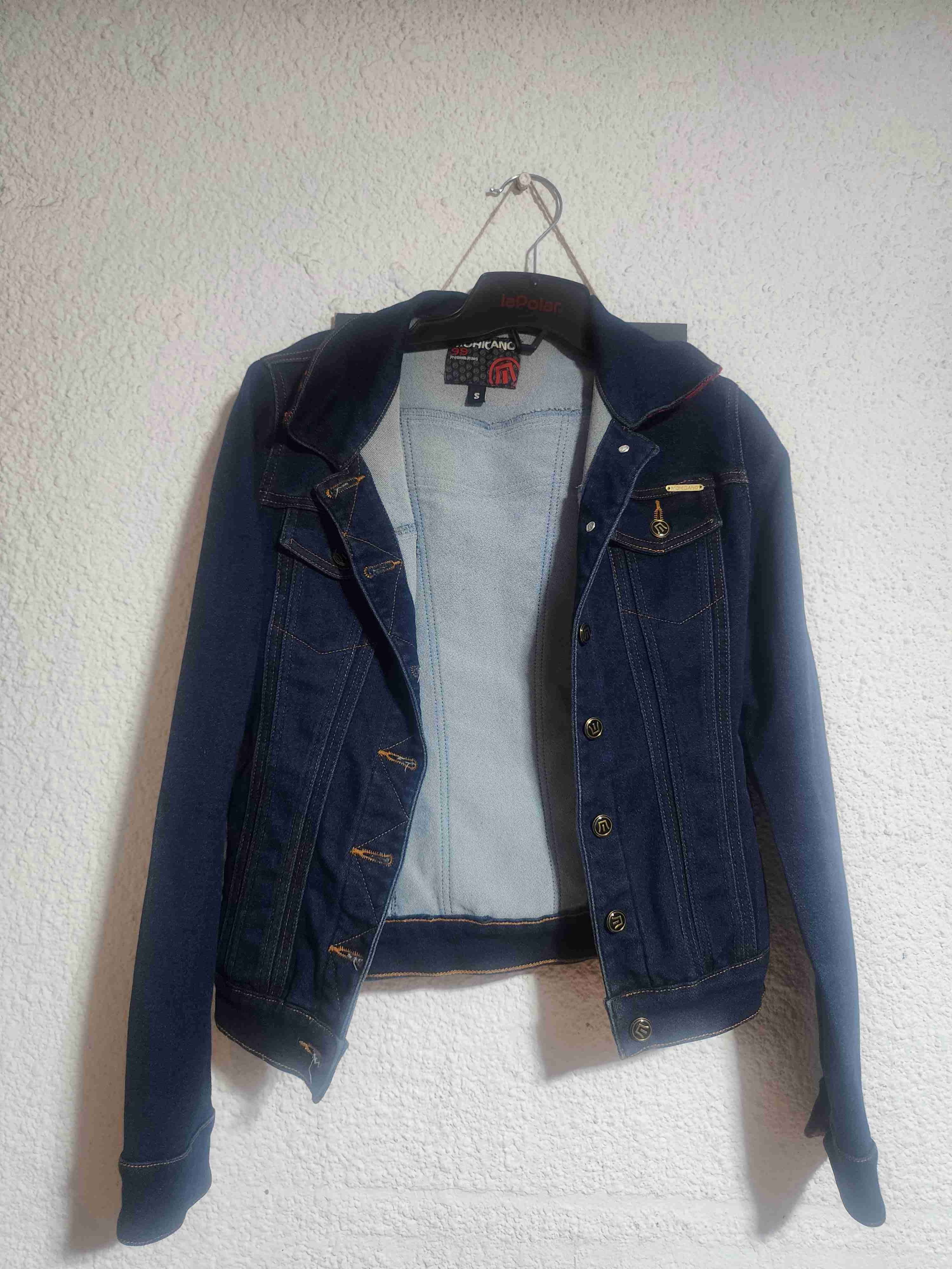 Chaqueta de mezclilla azul mujer - miniatura 1