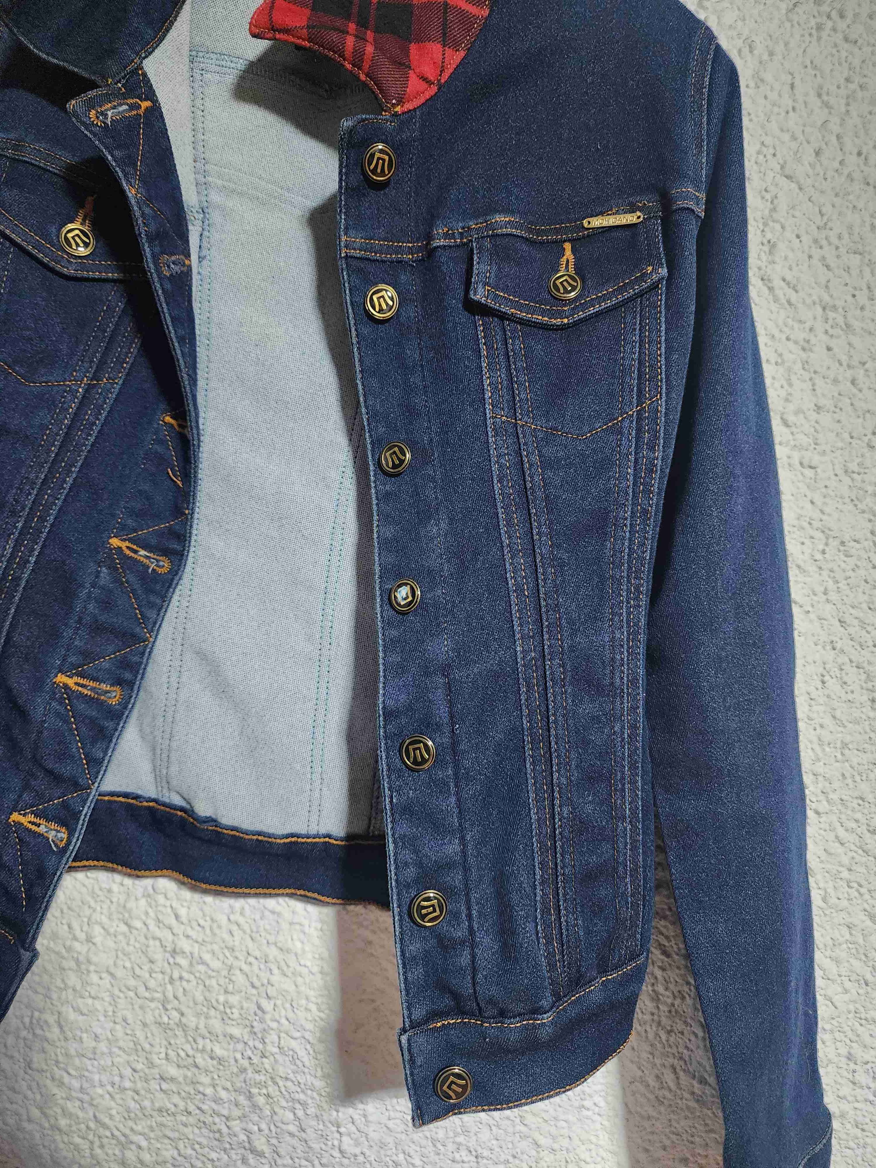 Chaqueta de mezclilla azul mujer - miniatura 4