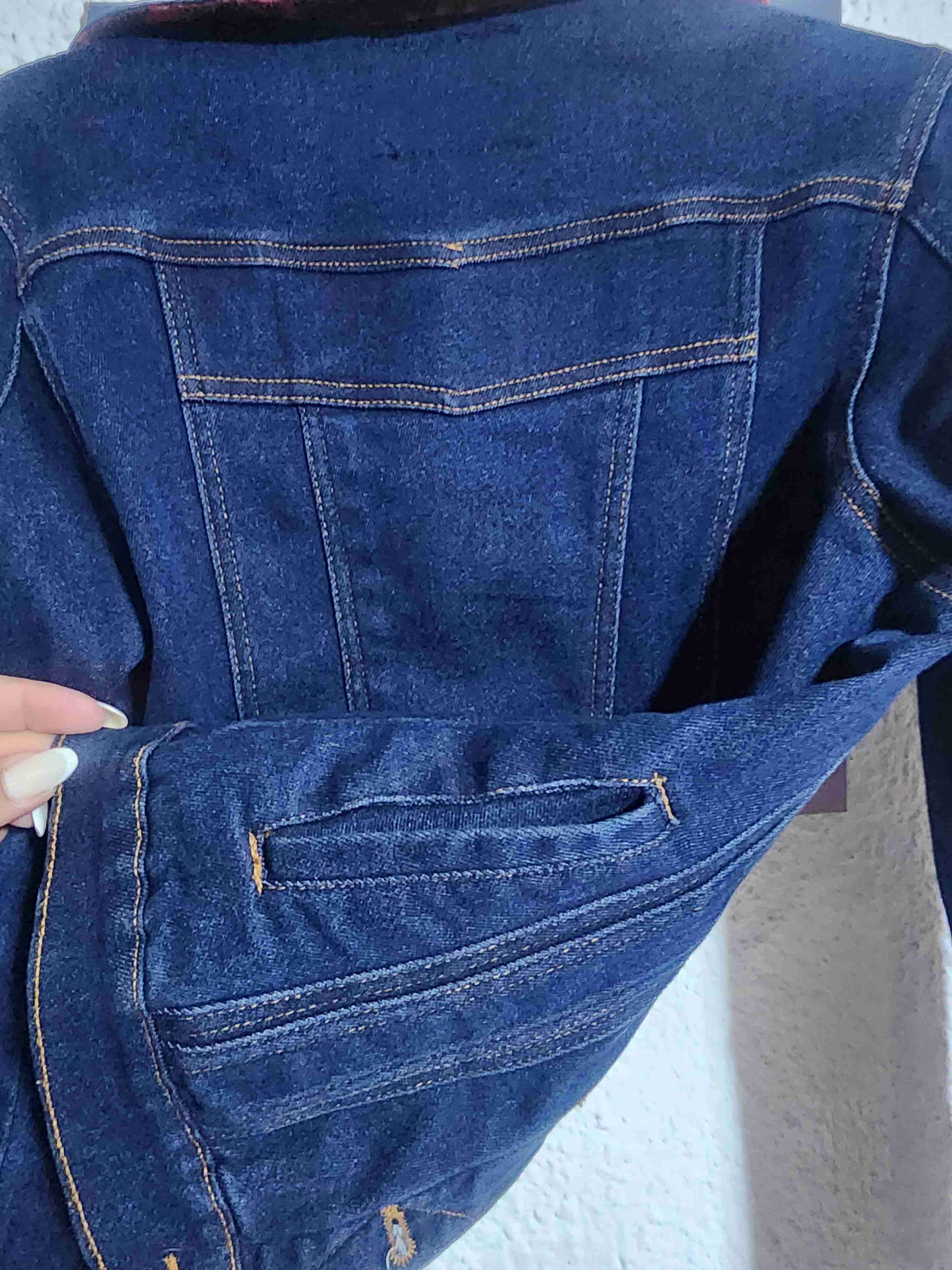 Chaqueta de mezclilla azul mujer - miniatura 5