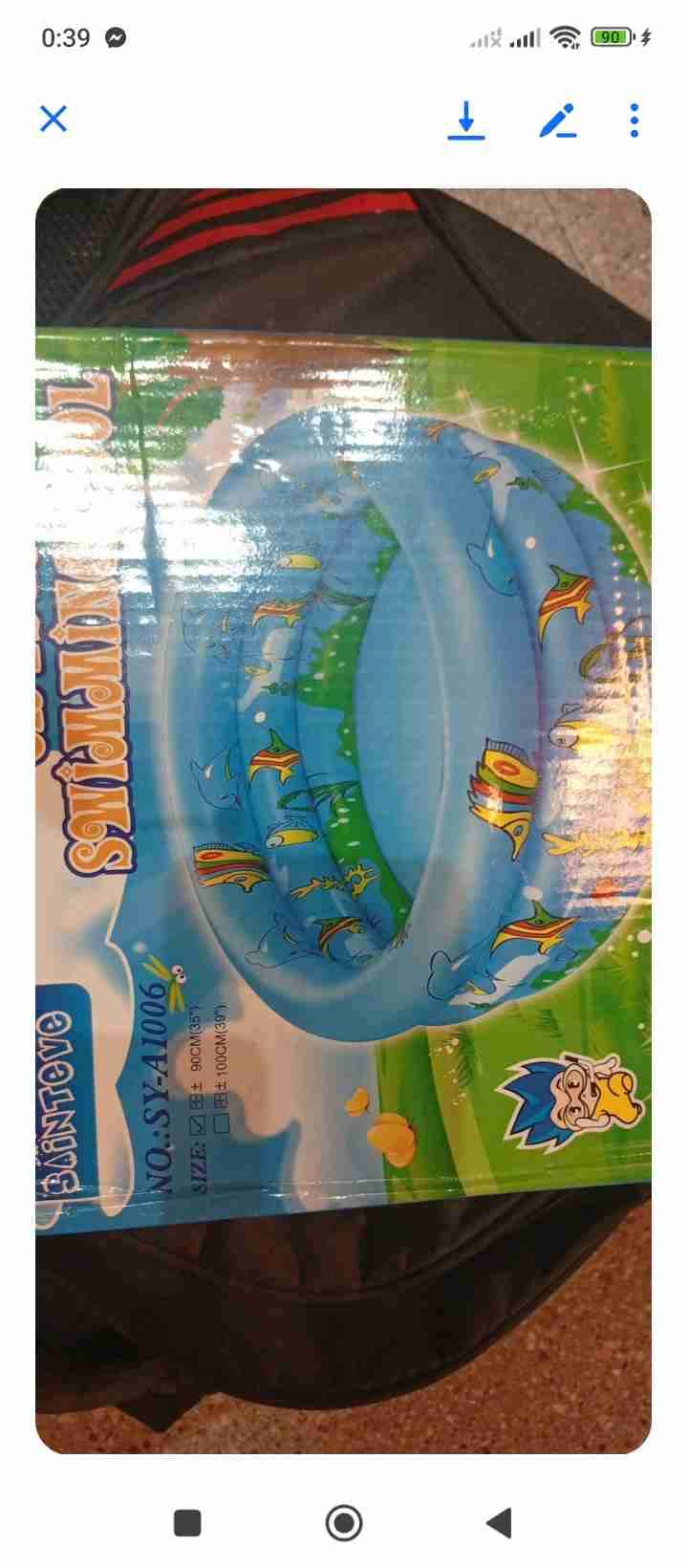 Piscina inflable azul para niños - miniatura 1