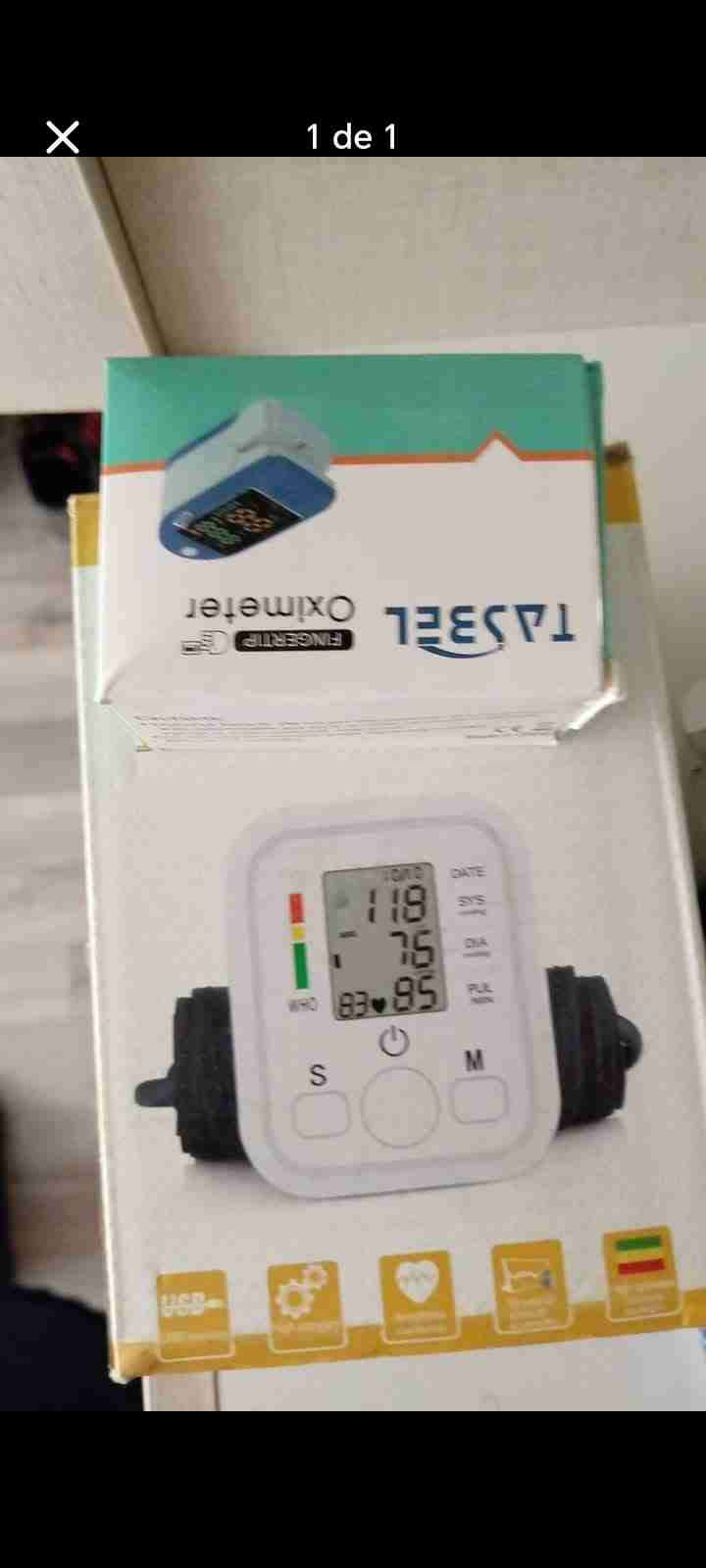 Toma presion + Oxímetro de dedo  con pantalla LED