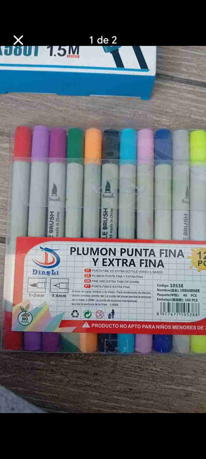 Set de 12 plumones punta fina