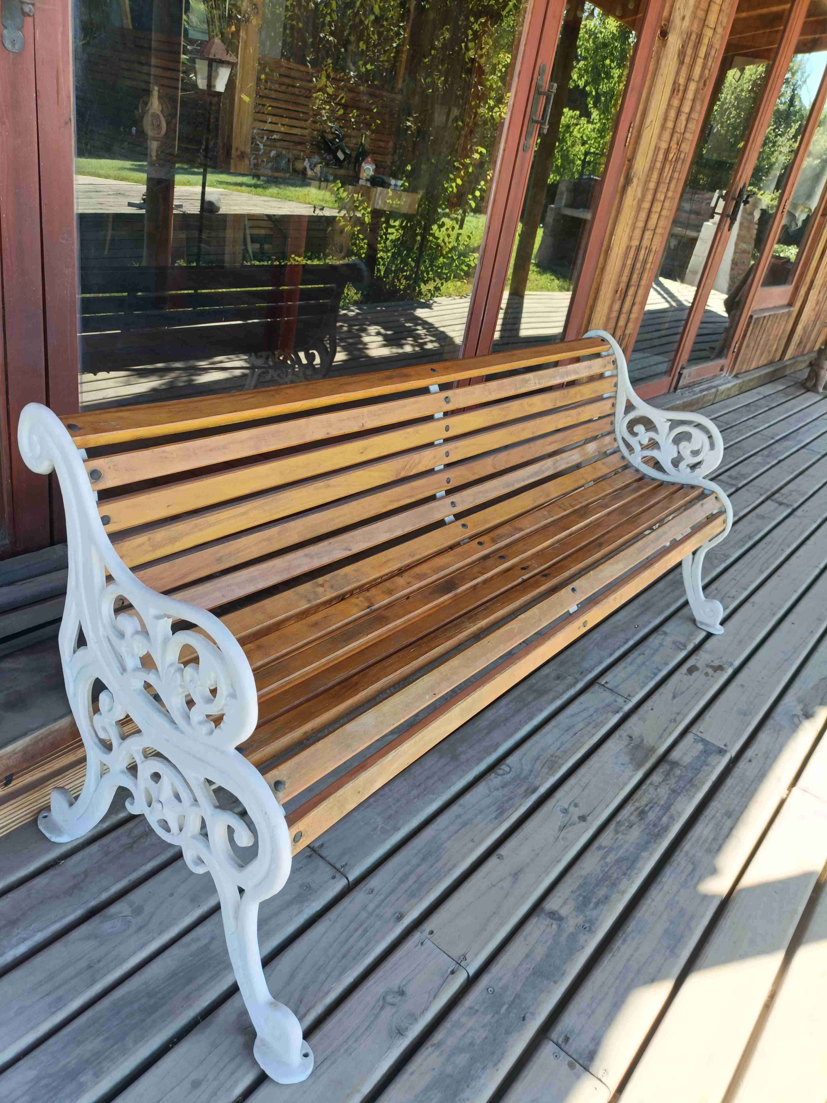 Banco de jardn madera y hierro - miniatura 1