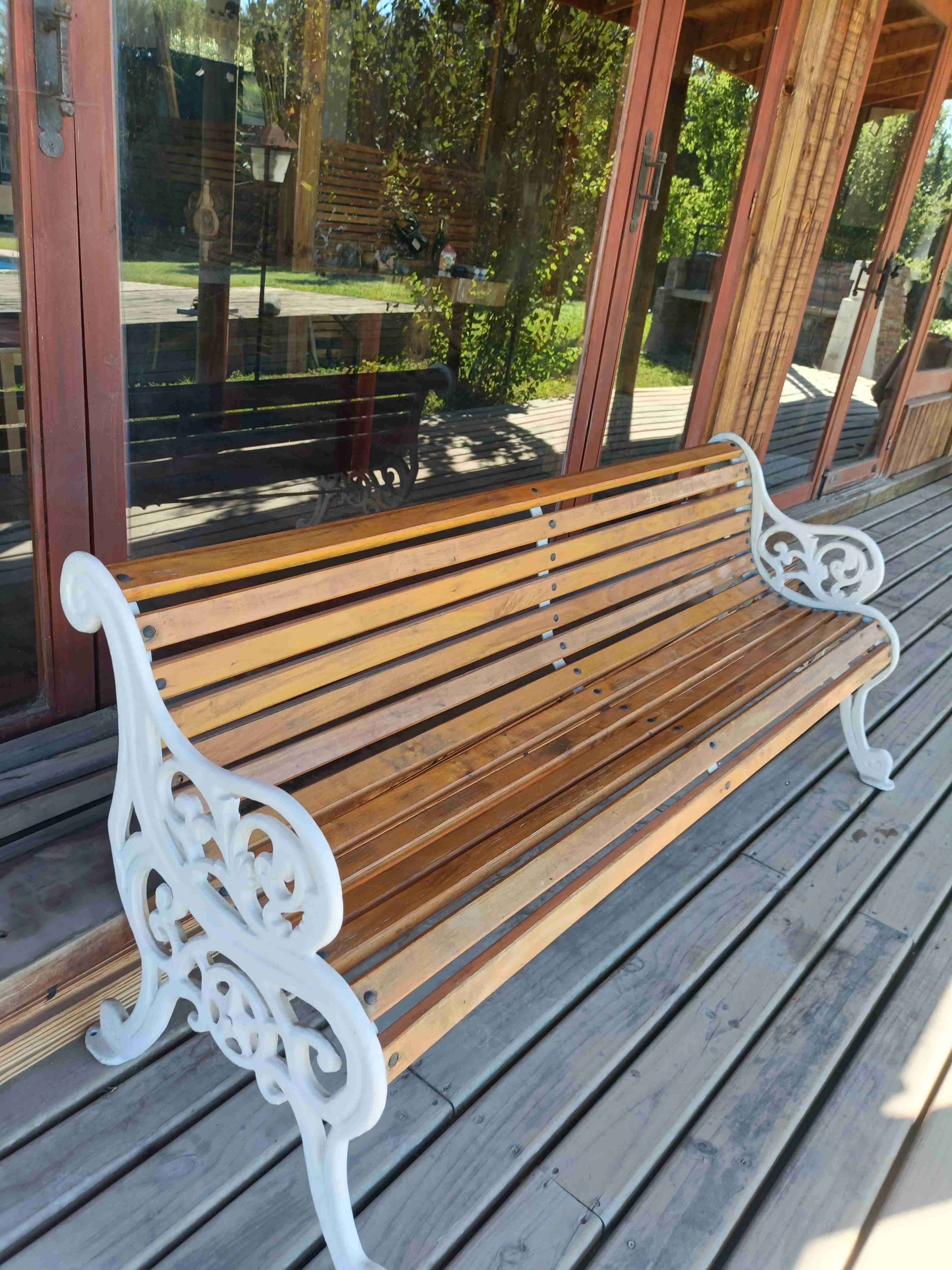 Banco de jardn madera y hierro - miniatura 2