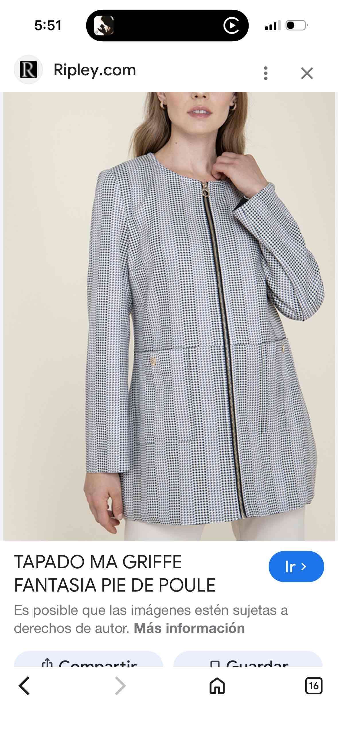 Abrigo gris a cuadros - miniatura 3