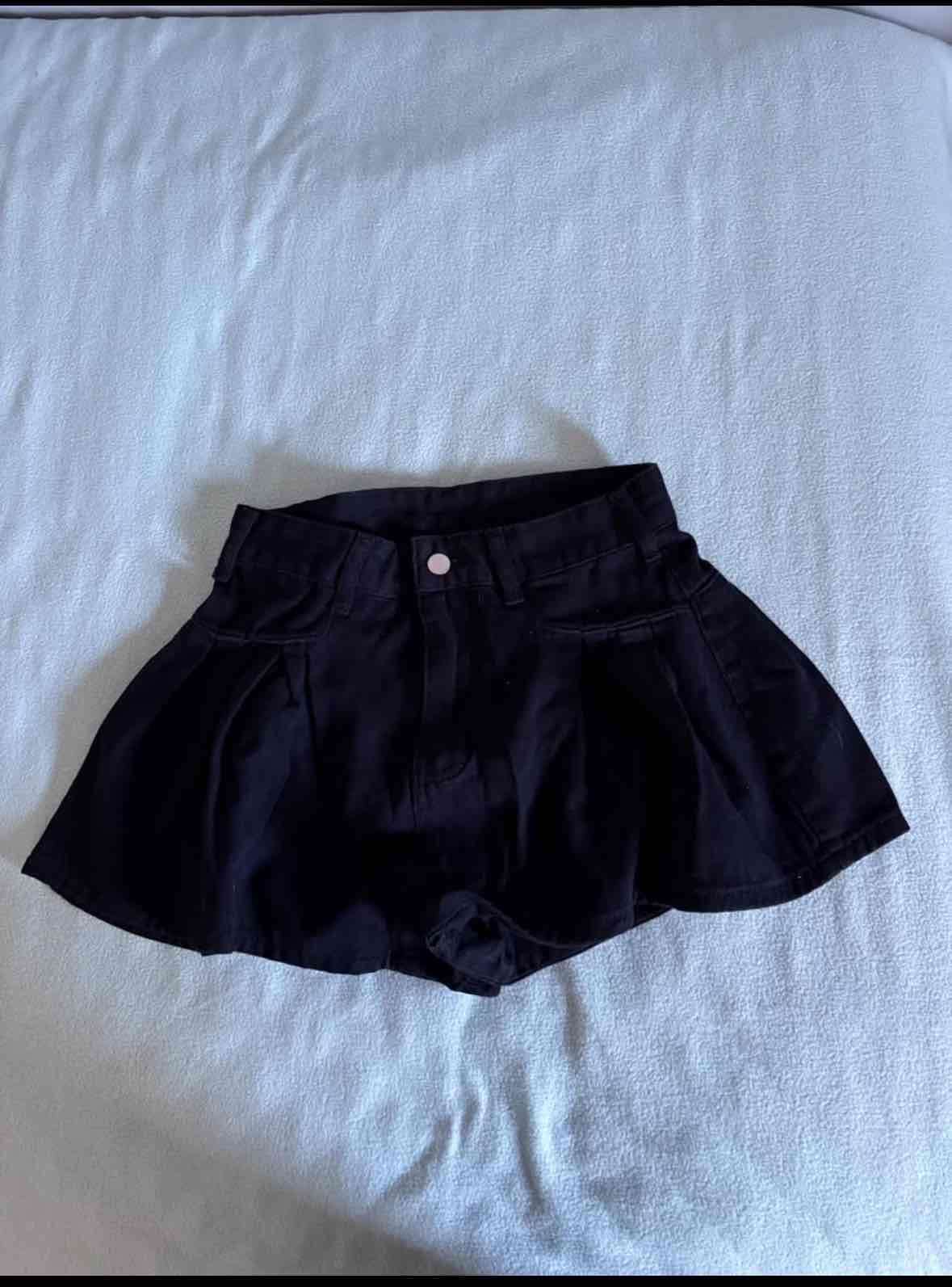 Falda short negra casual mujer