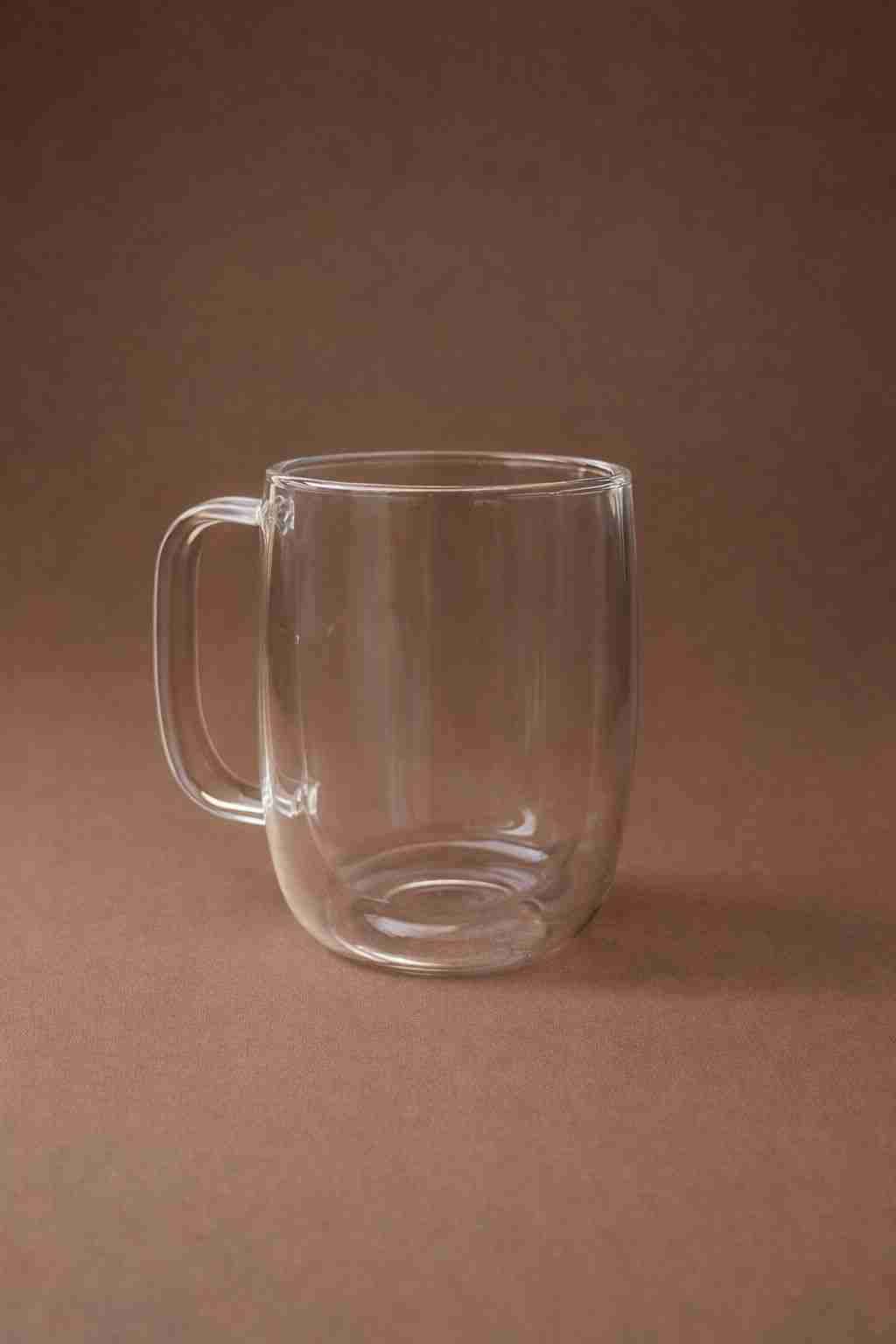 Taza de vidrio doble fondo transparente - miniatura 1