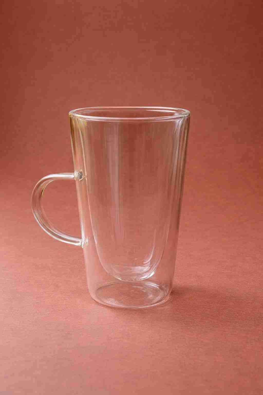 Taza de vidrio doble fondo transparente - miniatura 2