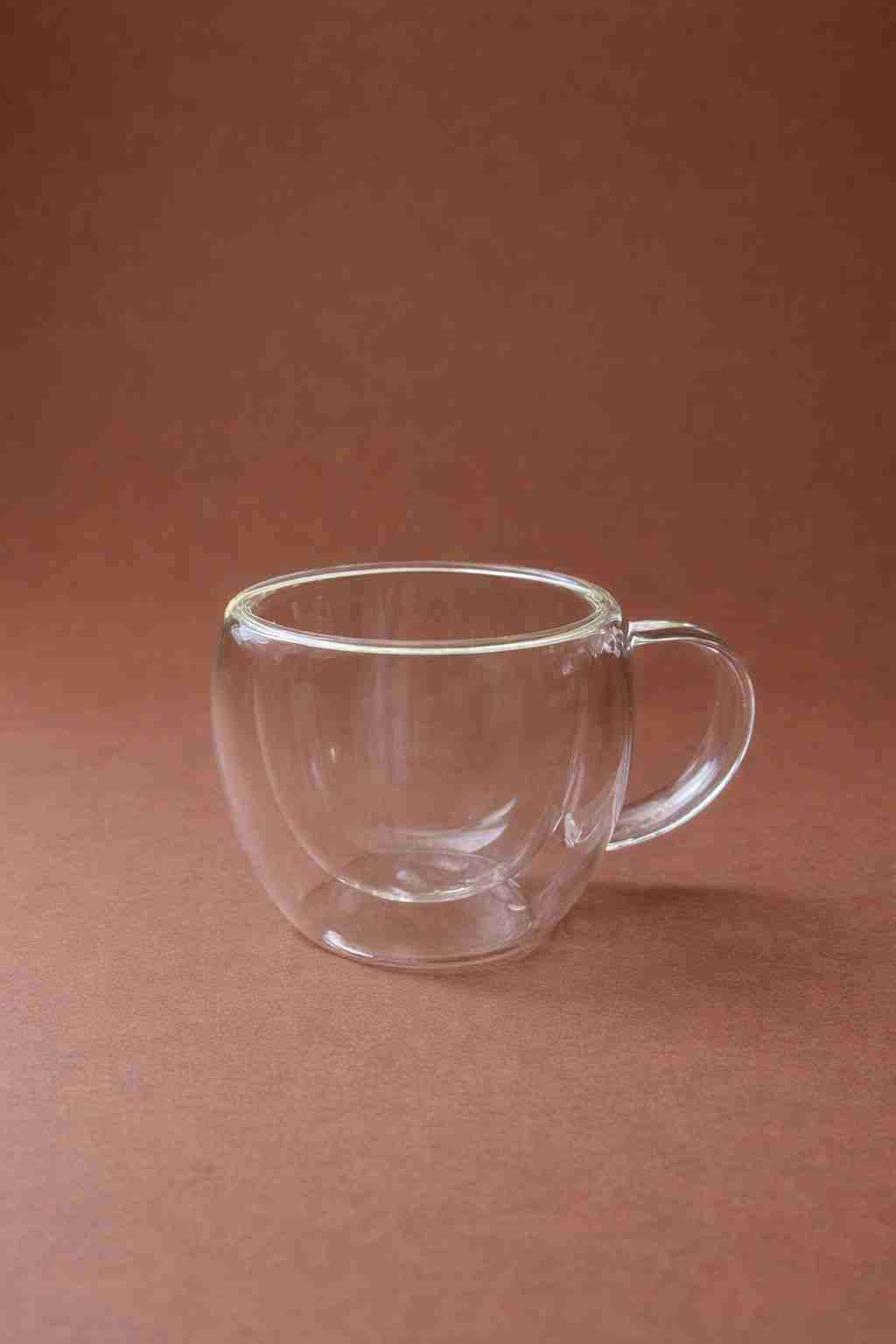 Taza de vidrio doble fondo transparente - miniatura 3