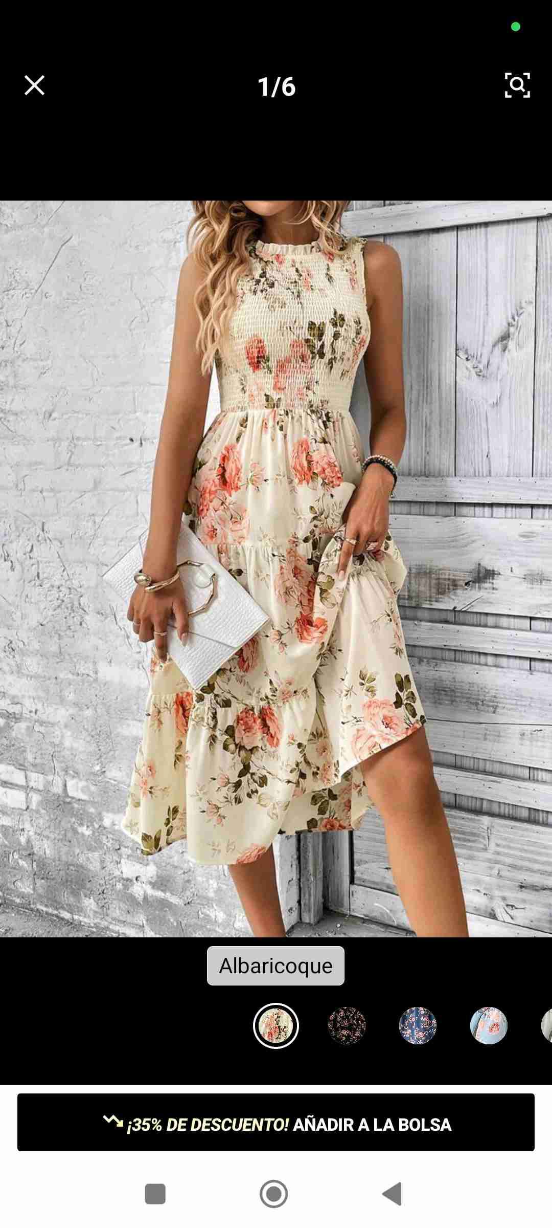 Vestido floral beige