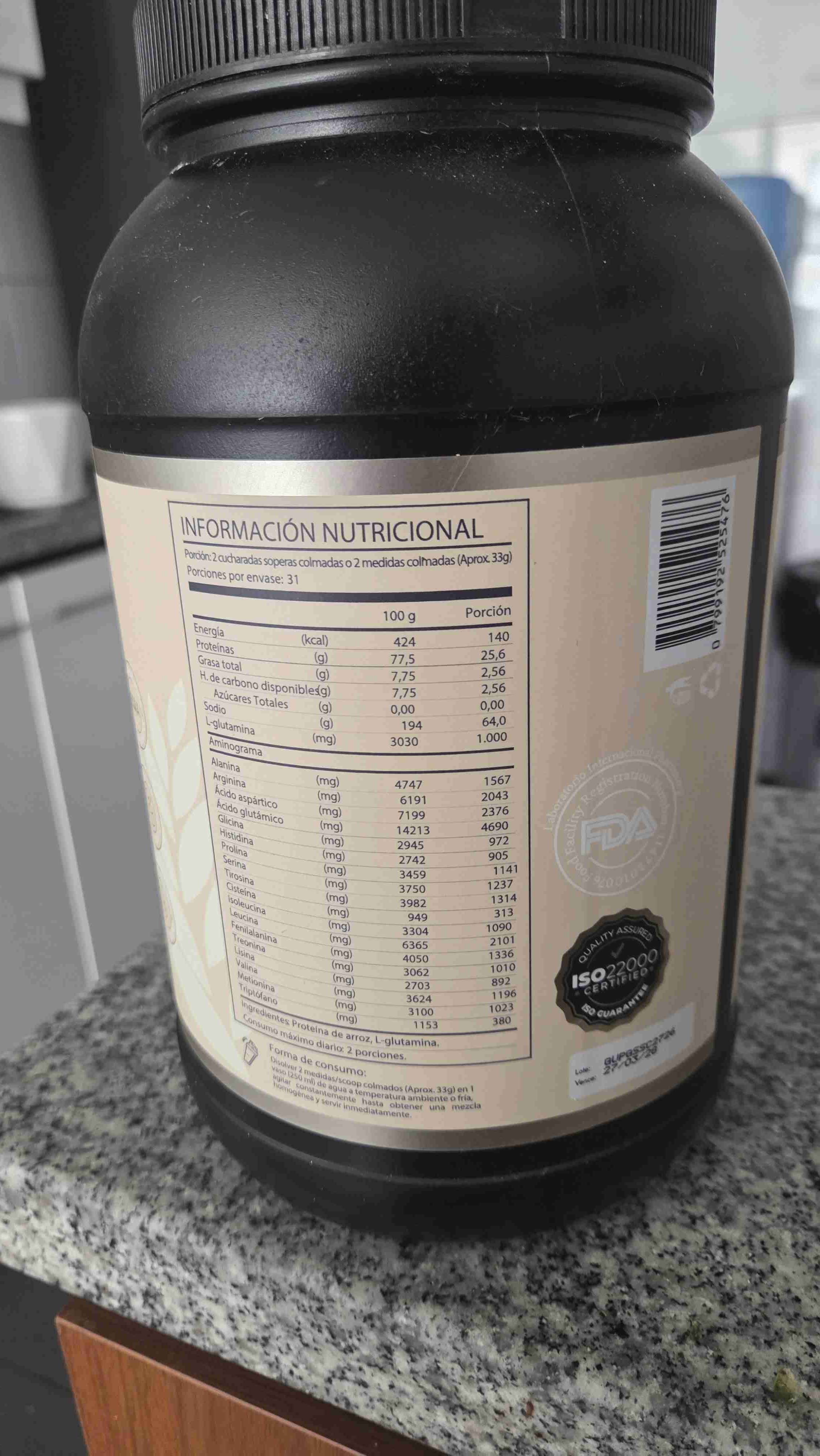 Proteína de arroz Gööt con glutamina - miniatura 2