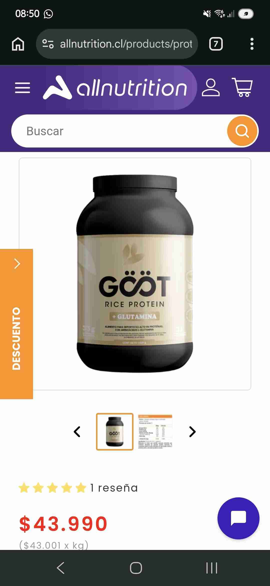 Proteína de arroz Gööt con glutamina - miniatura 4