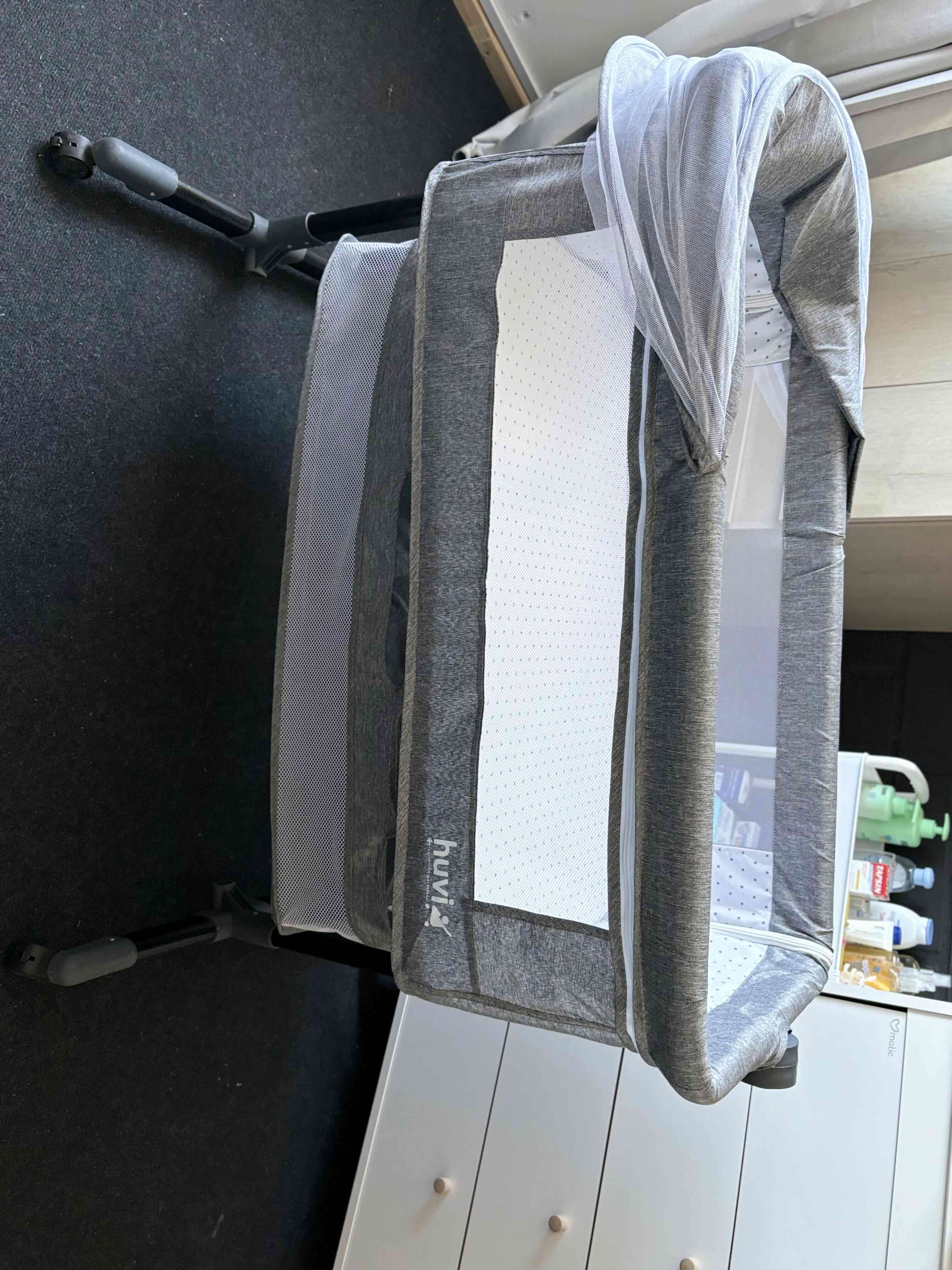 Cuna colecho gris con mosquitero - miniatura 3