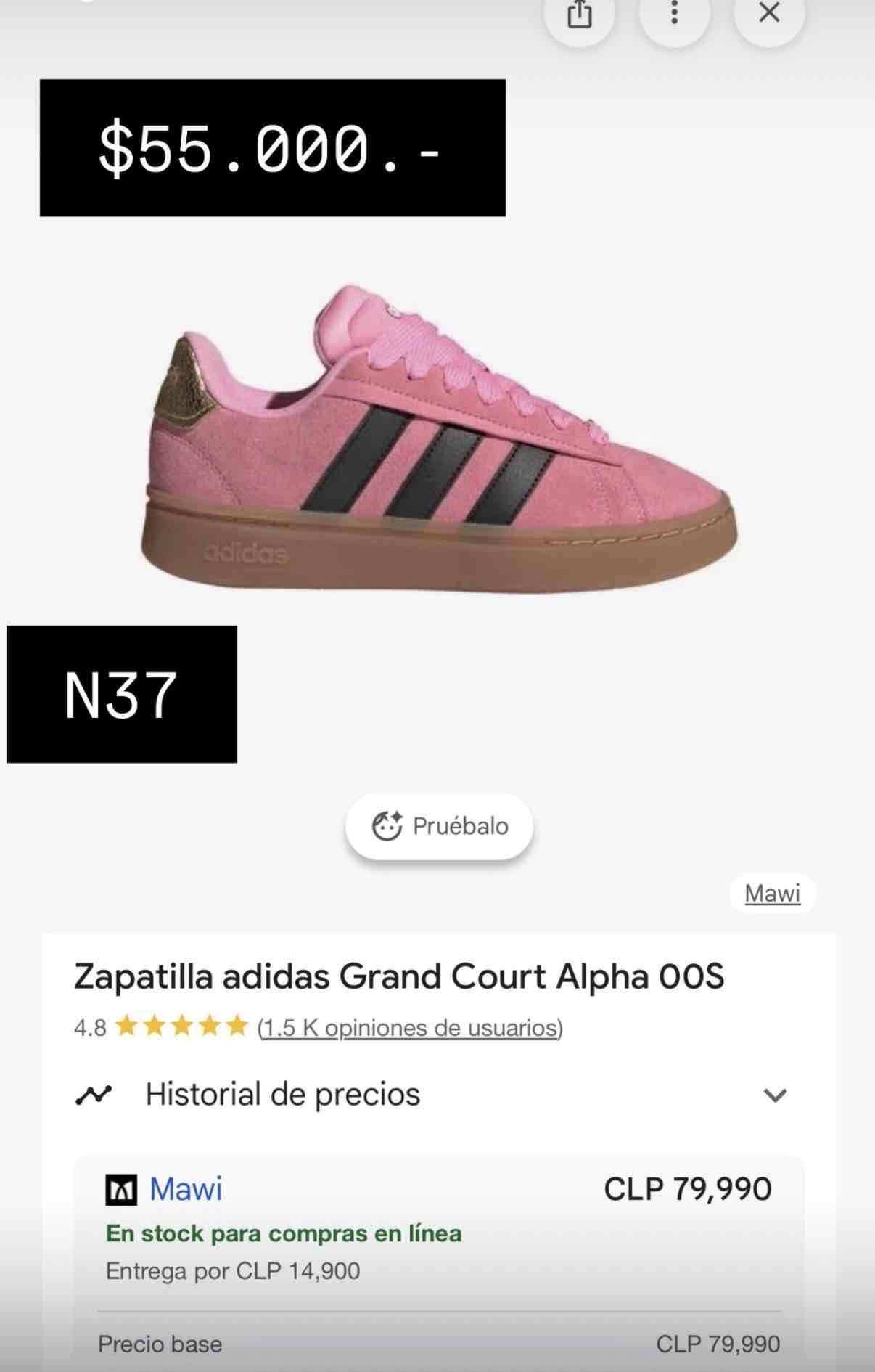 Zapatillas adidas pink Grand Court