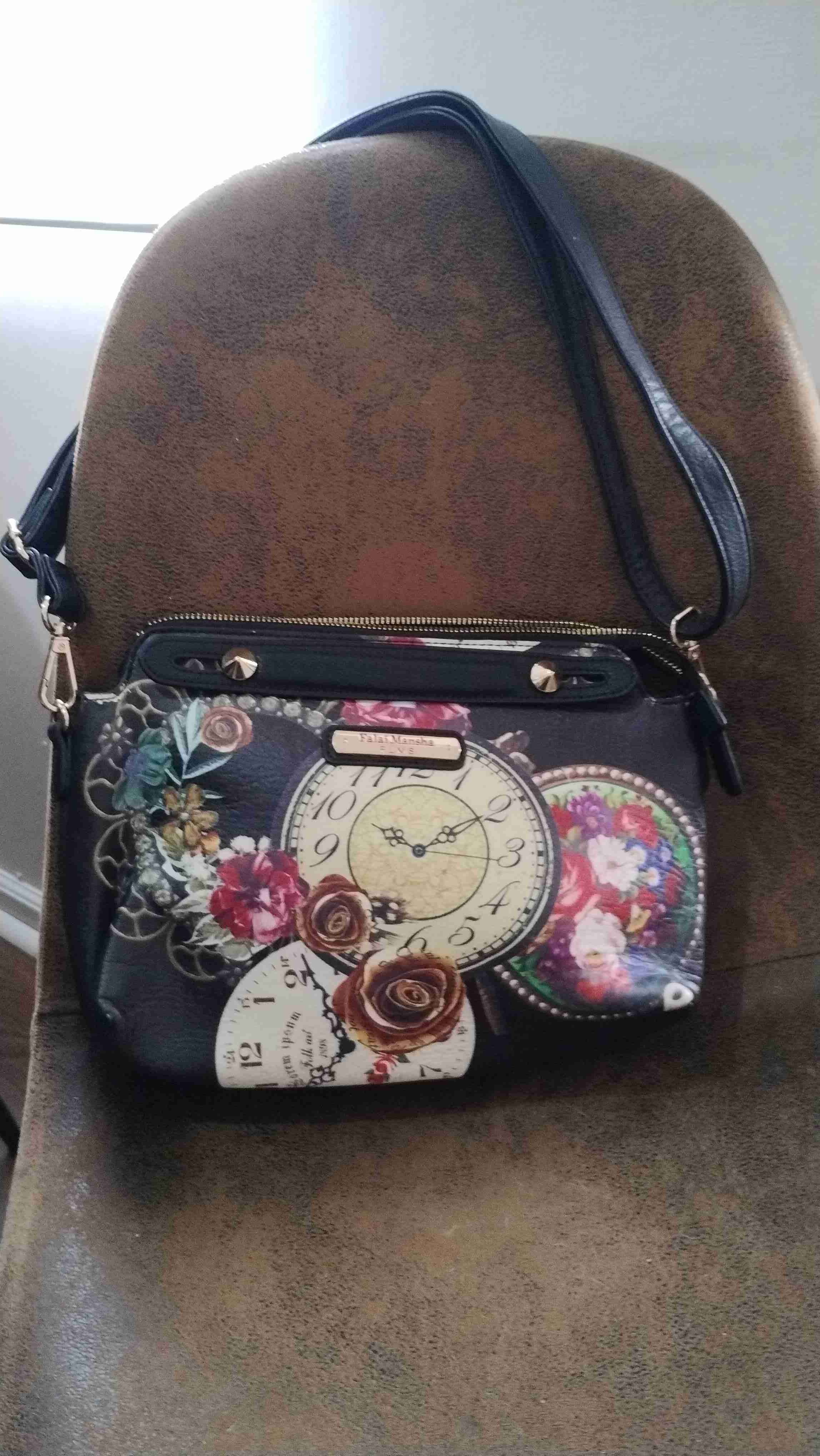 Cartera estampada de relojes y flores - miniatura 2