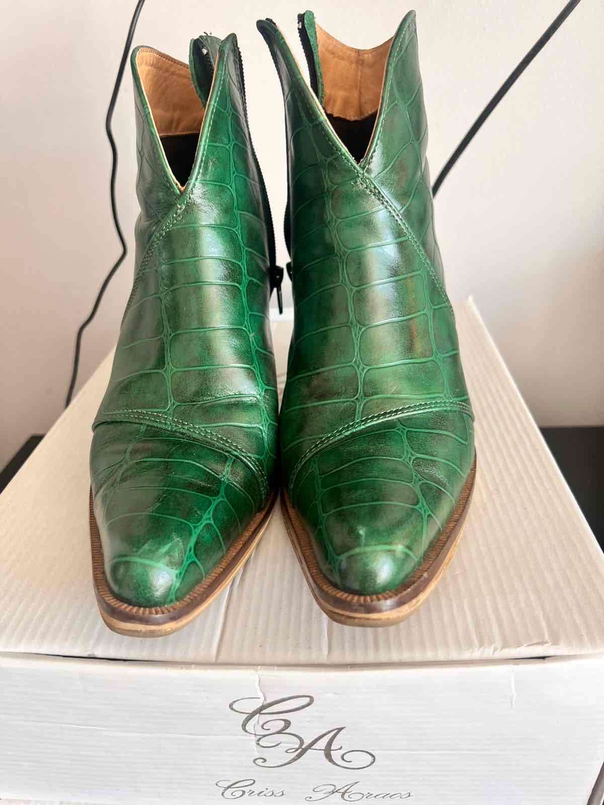 Botines de cuero verde 37 - miniatura 2