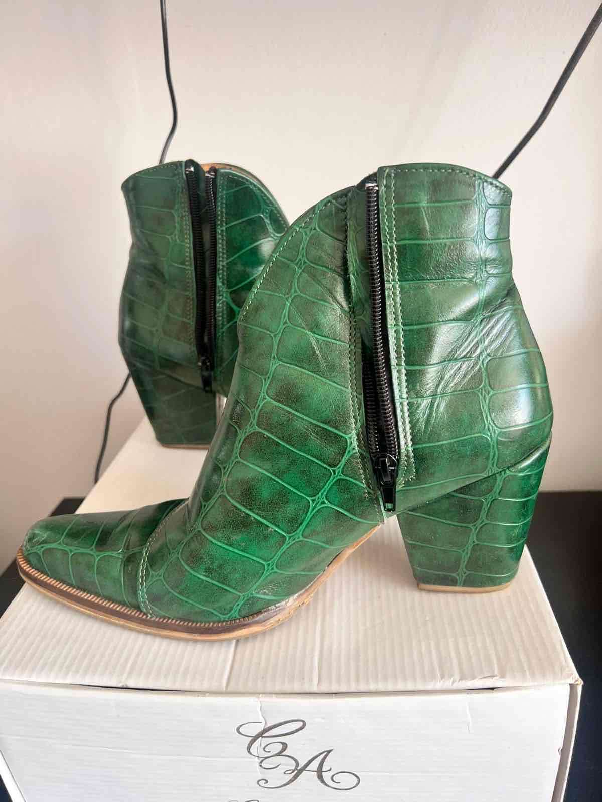 Botines de cuero verde 37 - miniatura 3