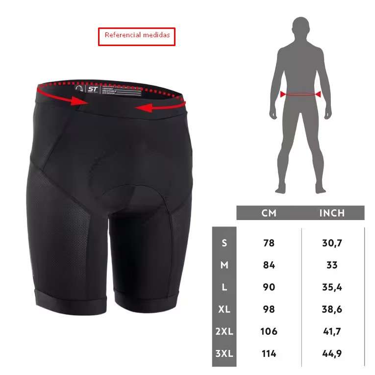 Calza corta boxer ciclismo acolchada RockRider ST - miniatura 5