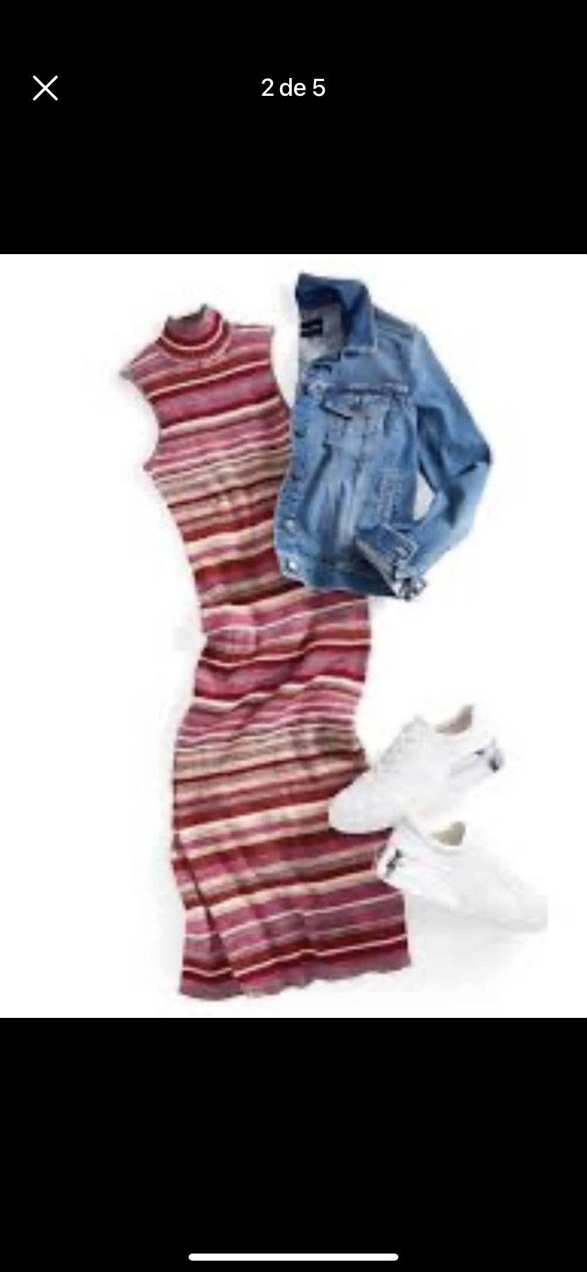 Vestido largo de rayas multicolor - miniatura 4