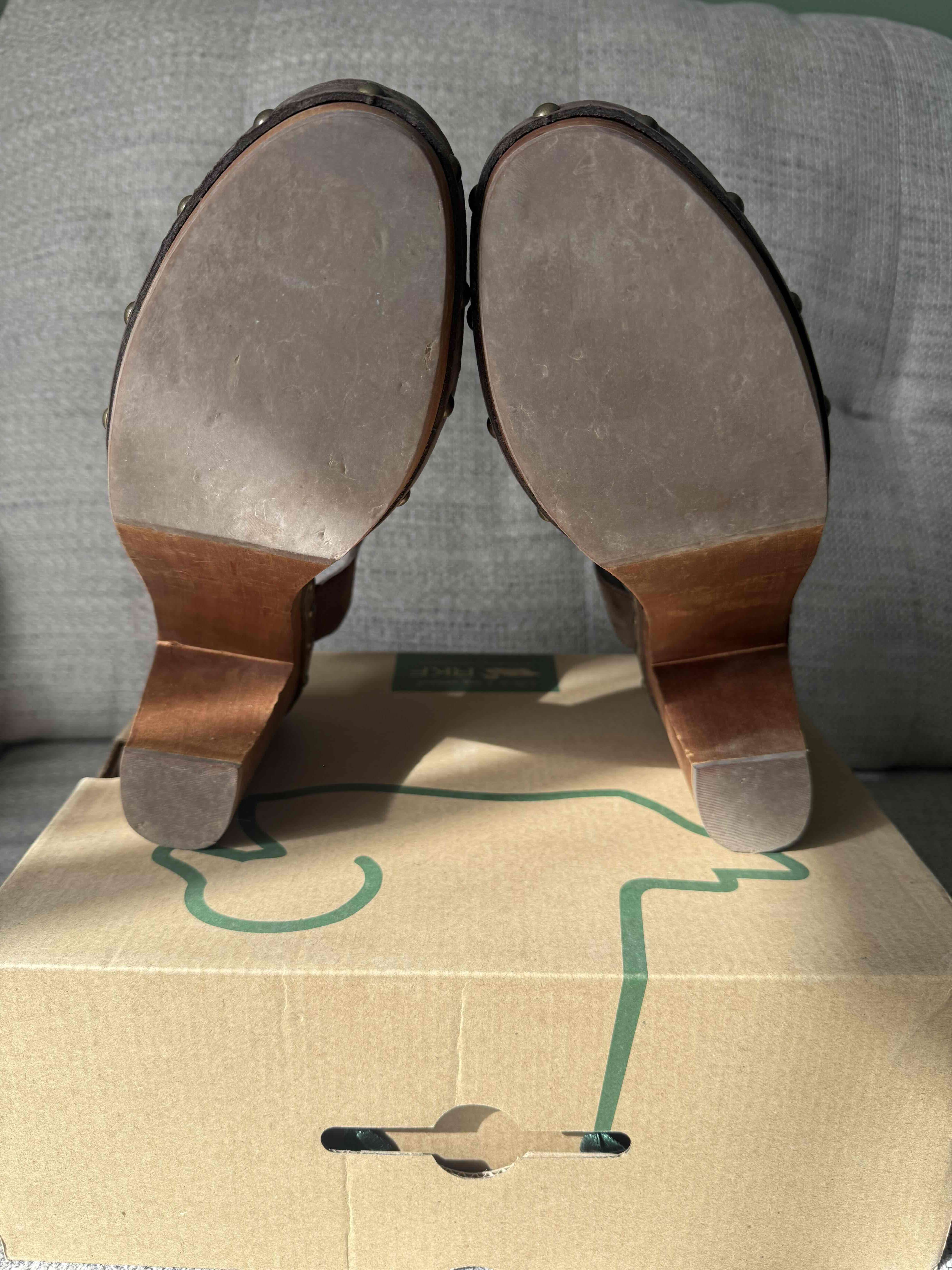 Zapatos de cuero marrón con tacón Rockford - miniatura 3