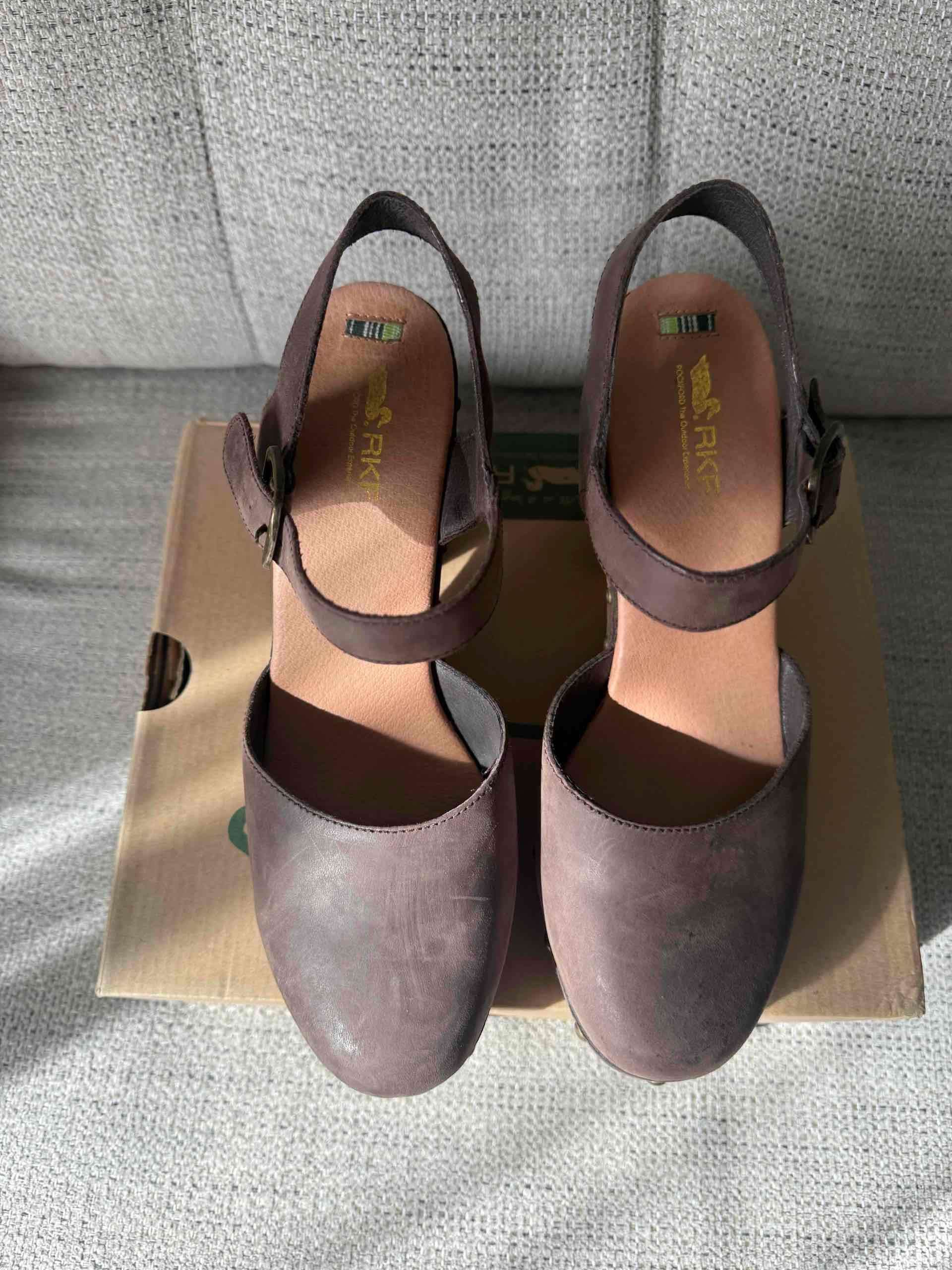 Zapatos de cuero marrón con tacón Rockford - miniatura 4