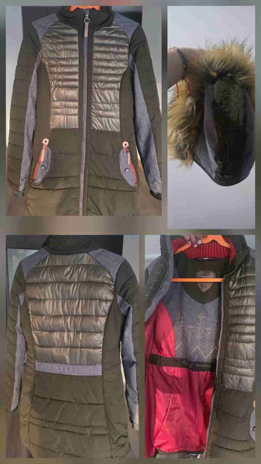 Parka acolchada verde y gris - miniatura 4