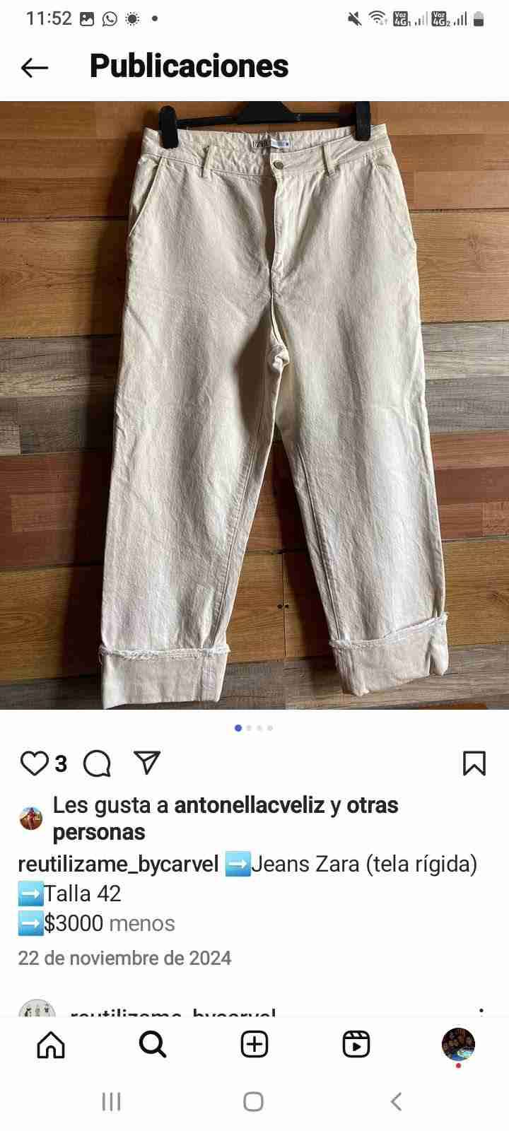 Jeans Zara color beige