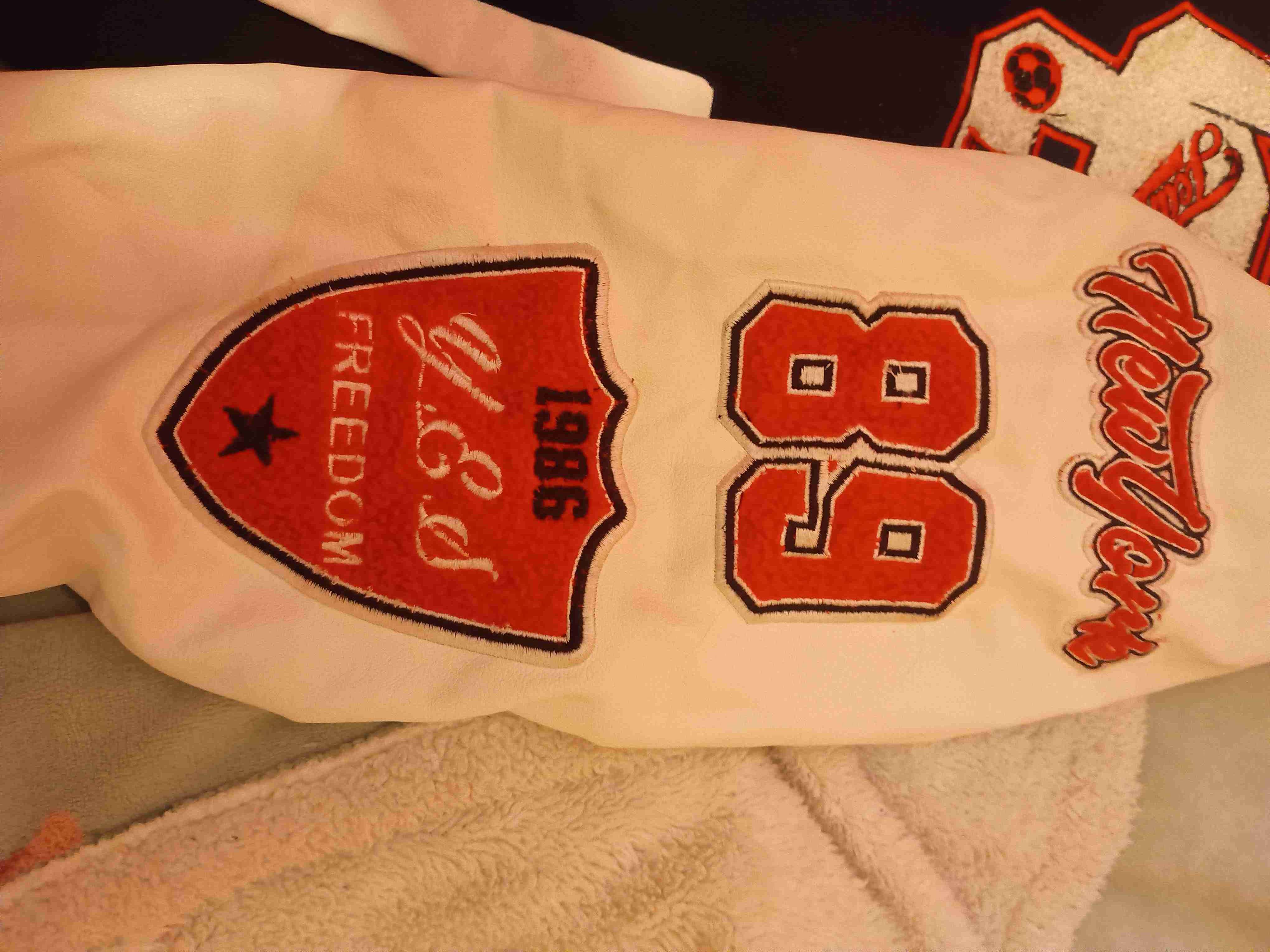 Chaqueta varsity azul y blanca S/M - miniatura 2