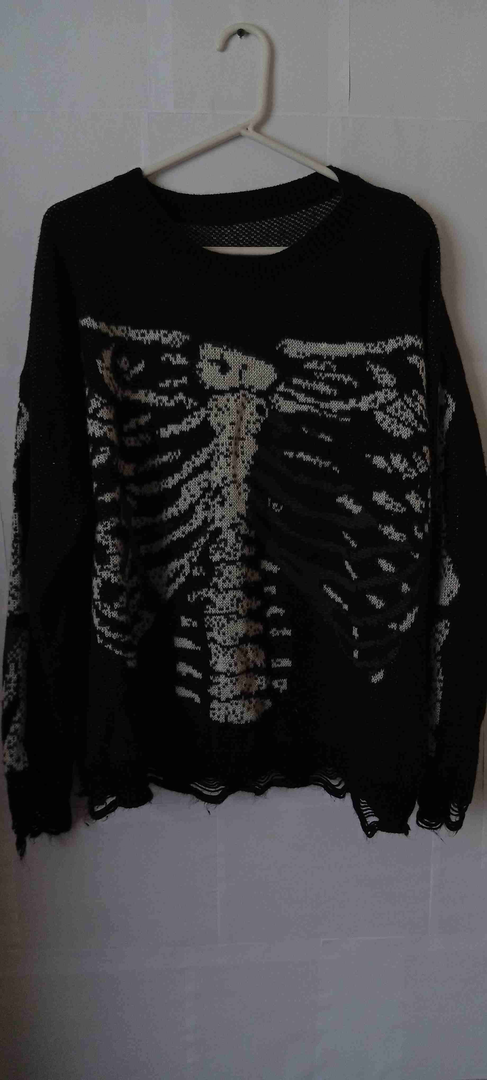 Suéter negro con diseño de esqueleto talla 3XL - miniatura 1