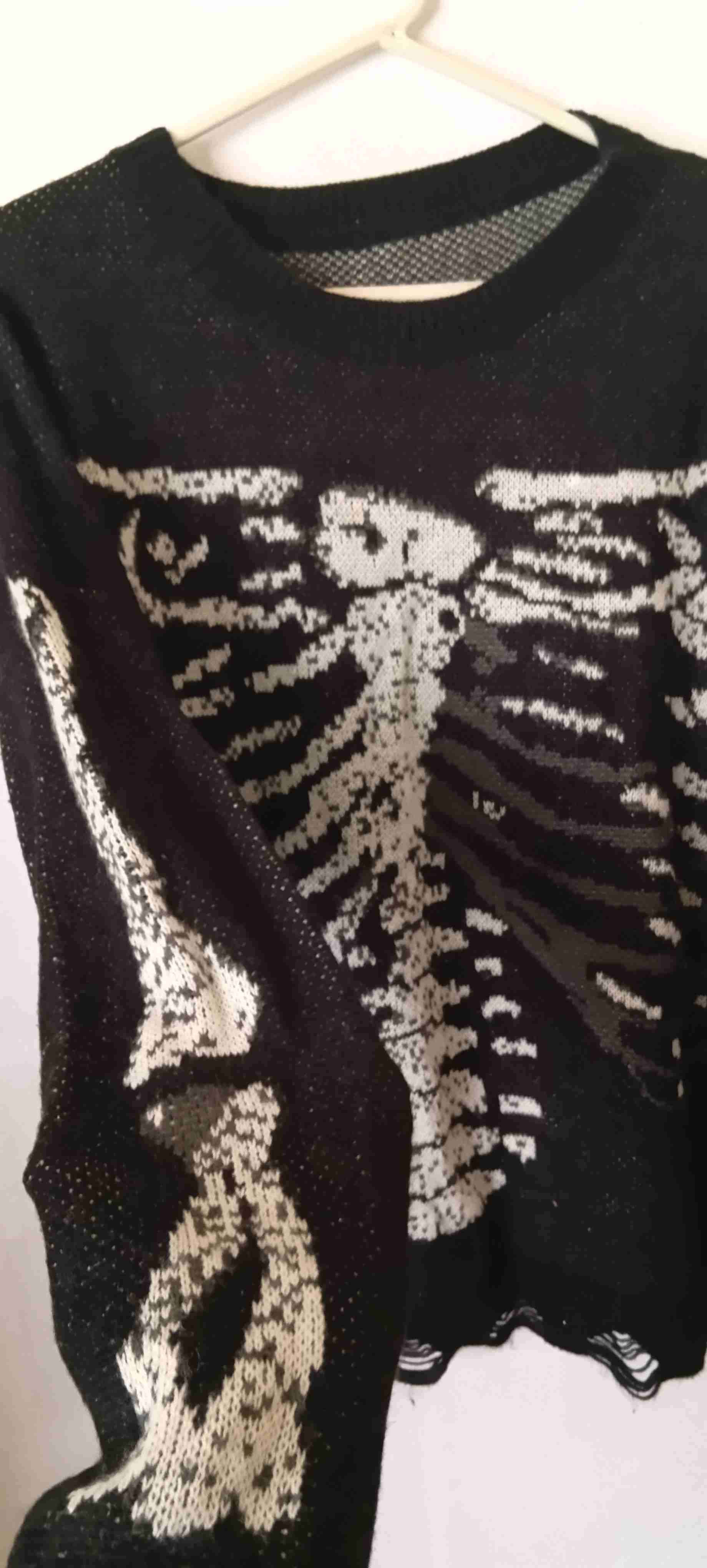 Suéter negro con diseño de esqueleto talla 3XL - miniatura 3