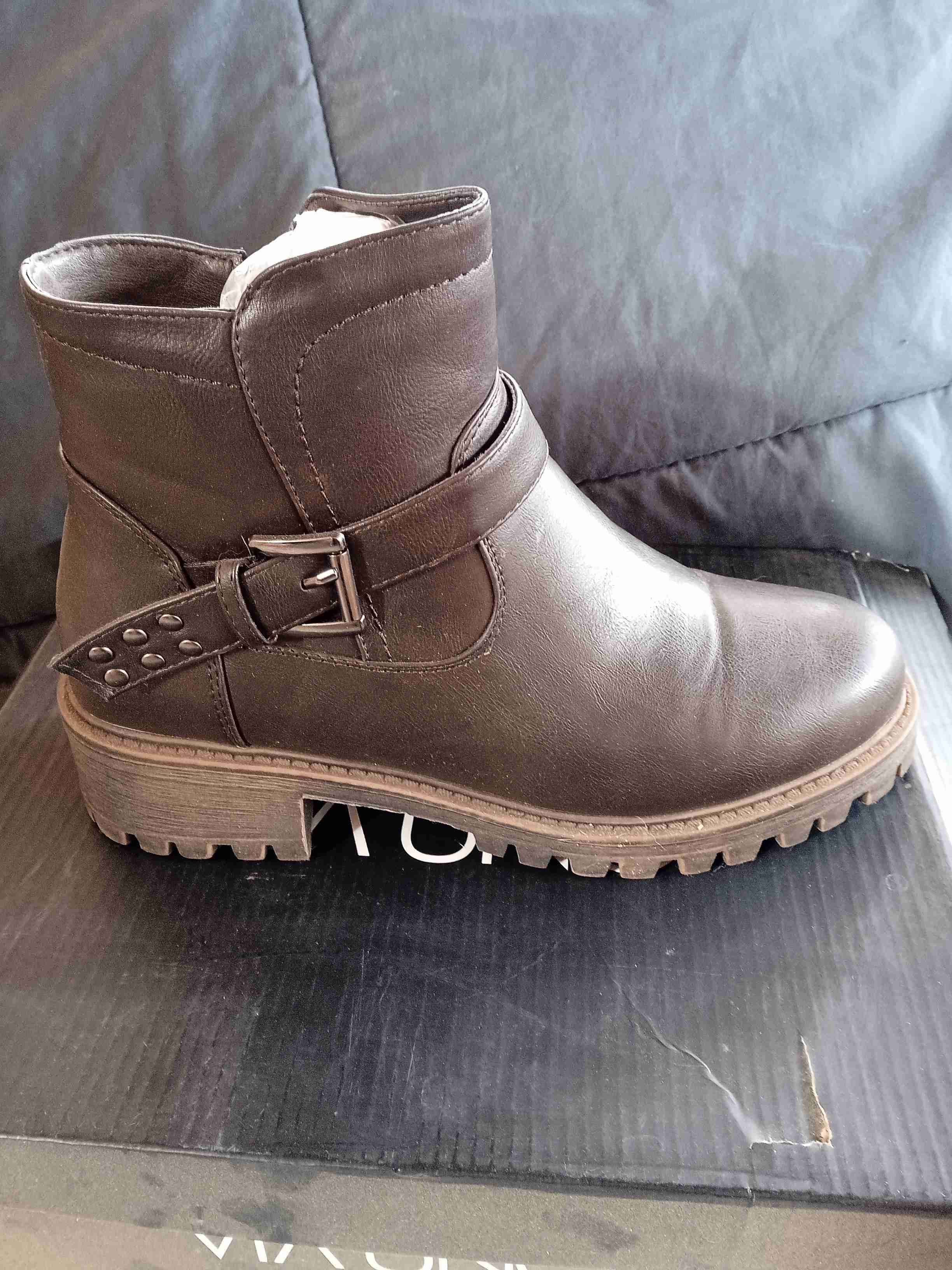 Botín marrón con hebilla via uno - miniatura 1