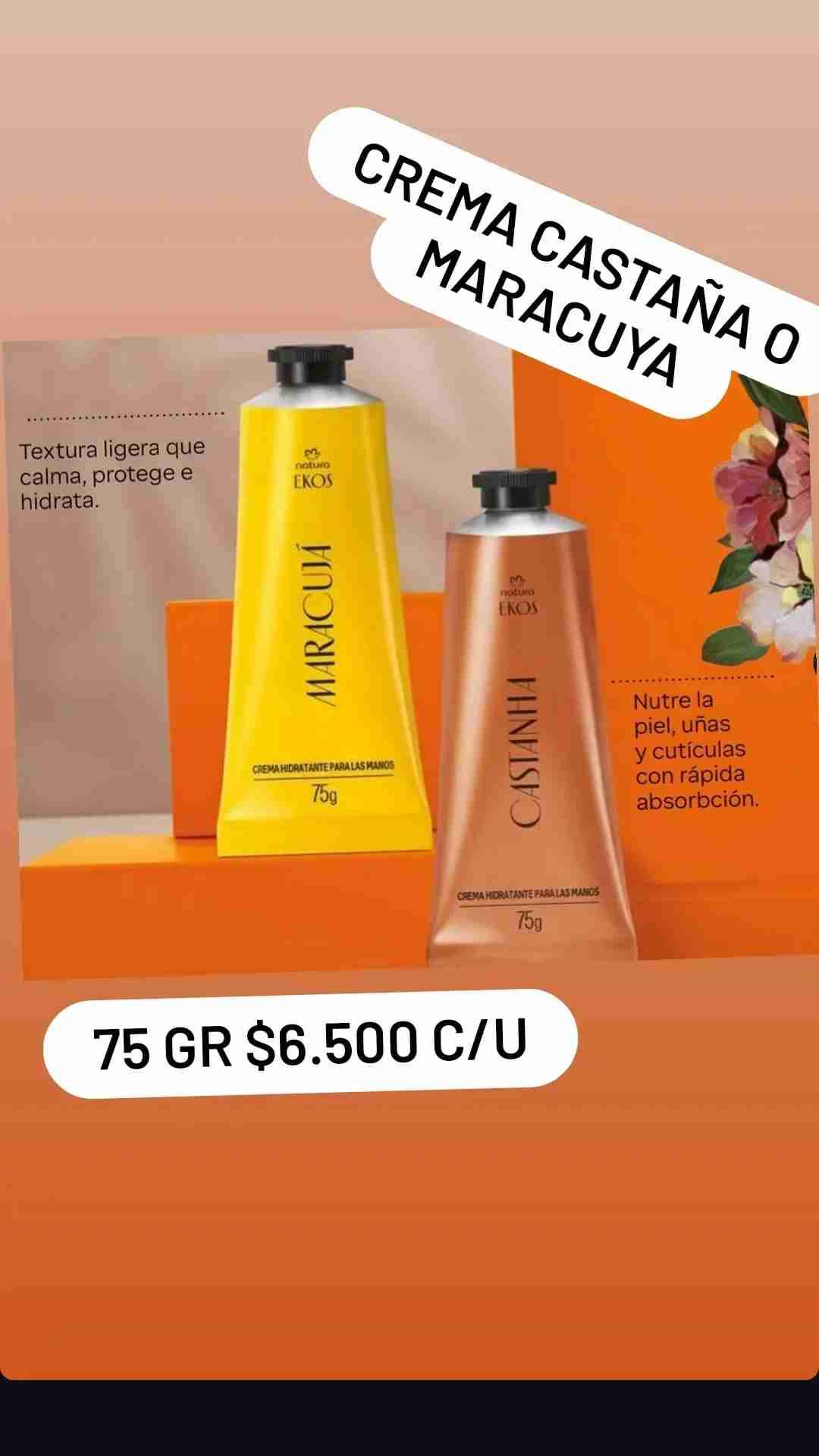 Crema de manos castaña o maracuyá - miniatura 1