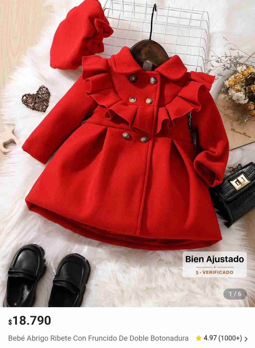 Abrigo rojo con boina infantil - miniatura 4